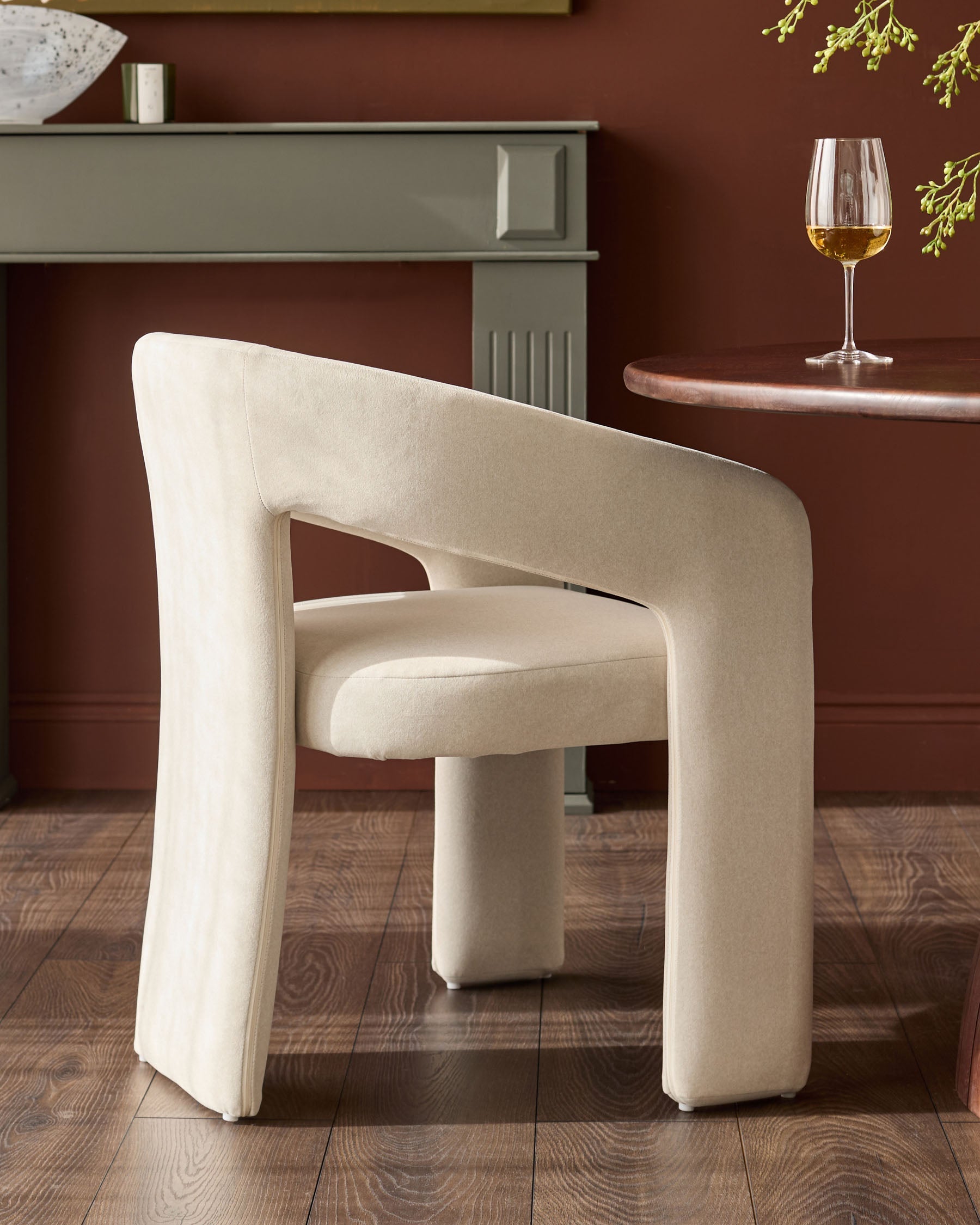 Asher cream fabric dining chair