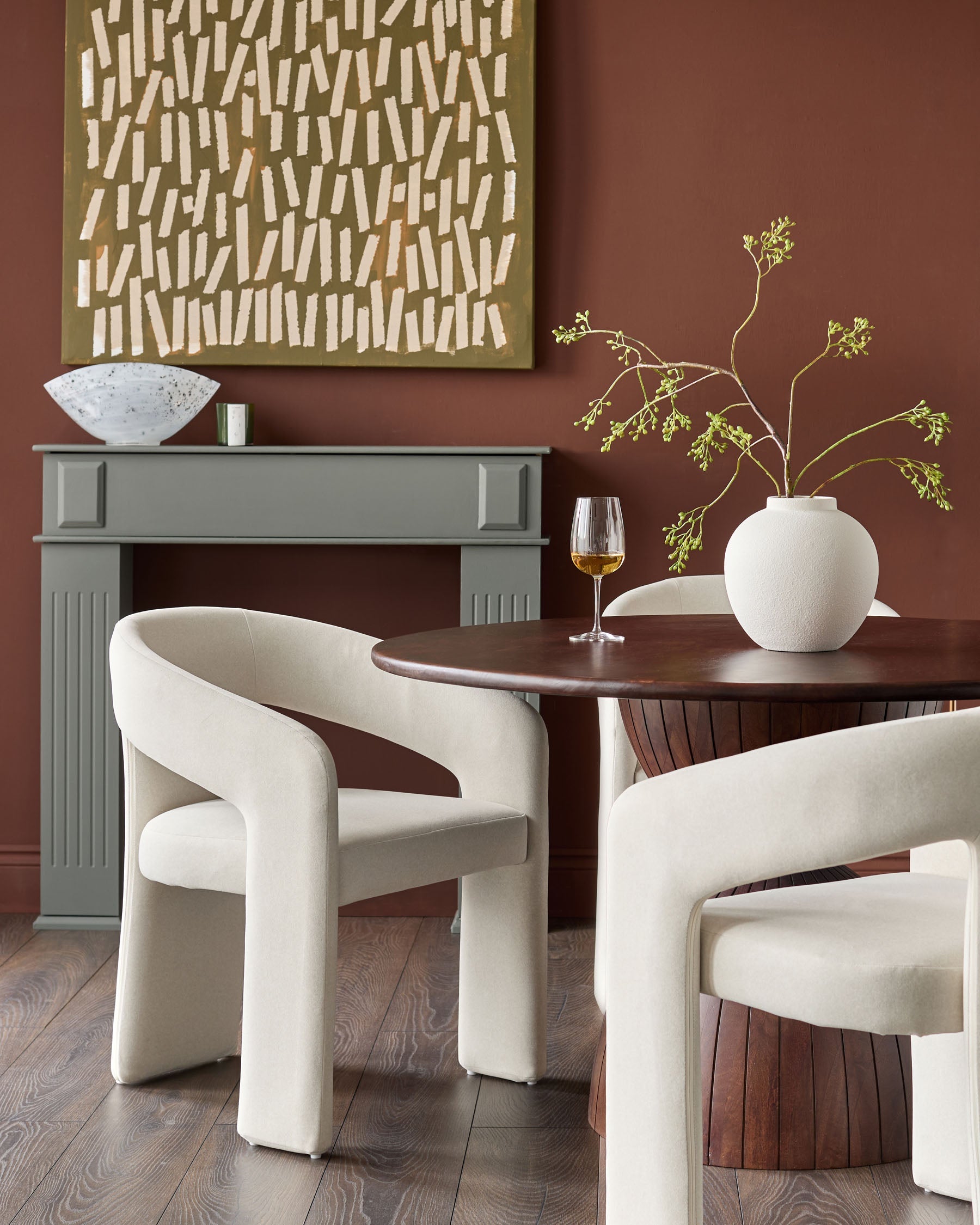 Asher cream fabric dining chair