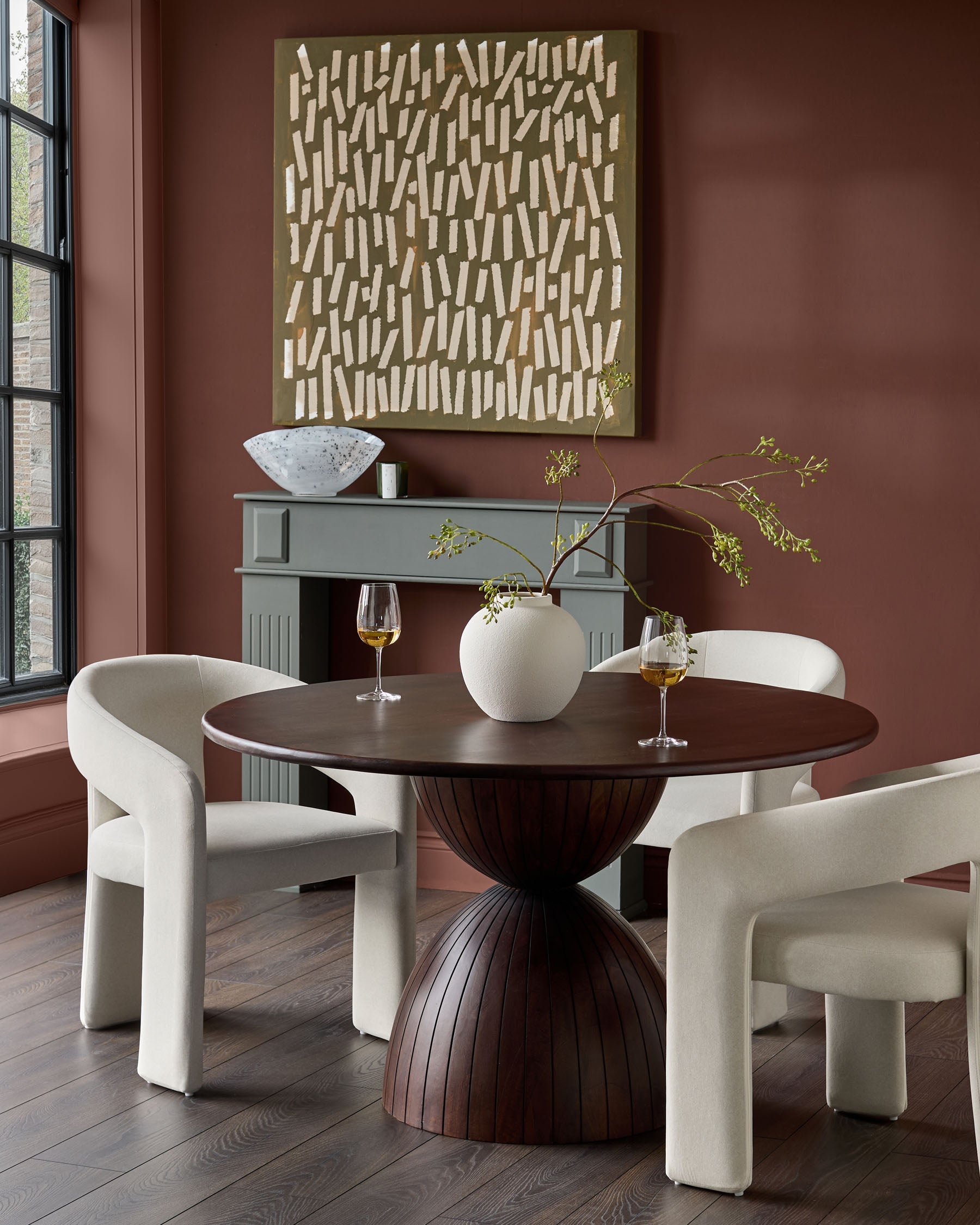 Asher cream fabric dining chair