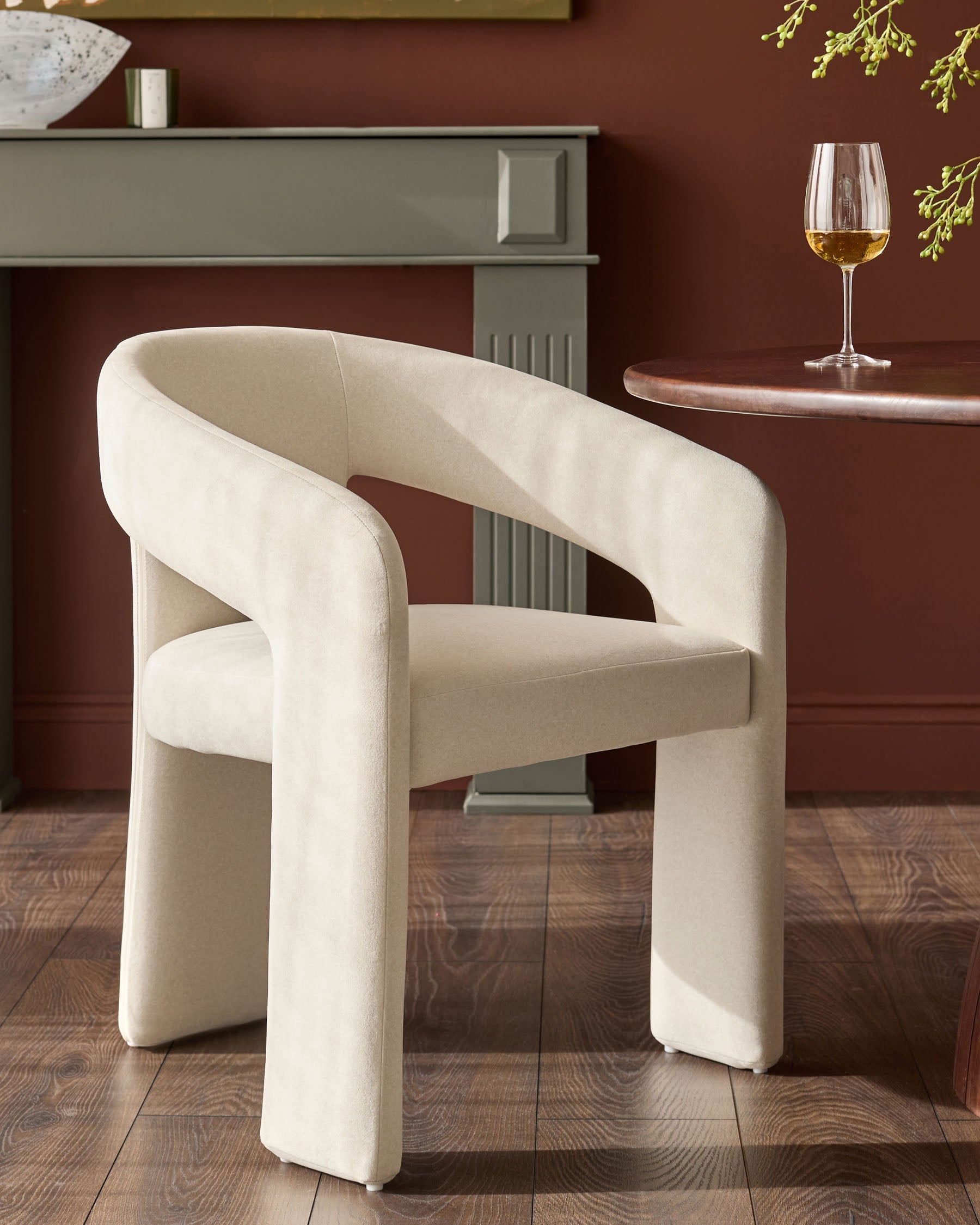 Asher cream fabric dining chair