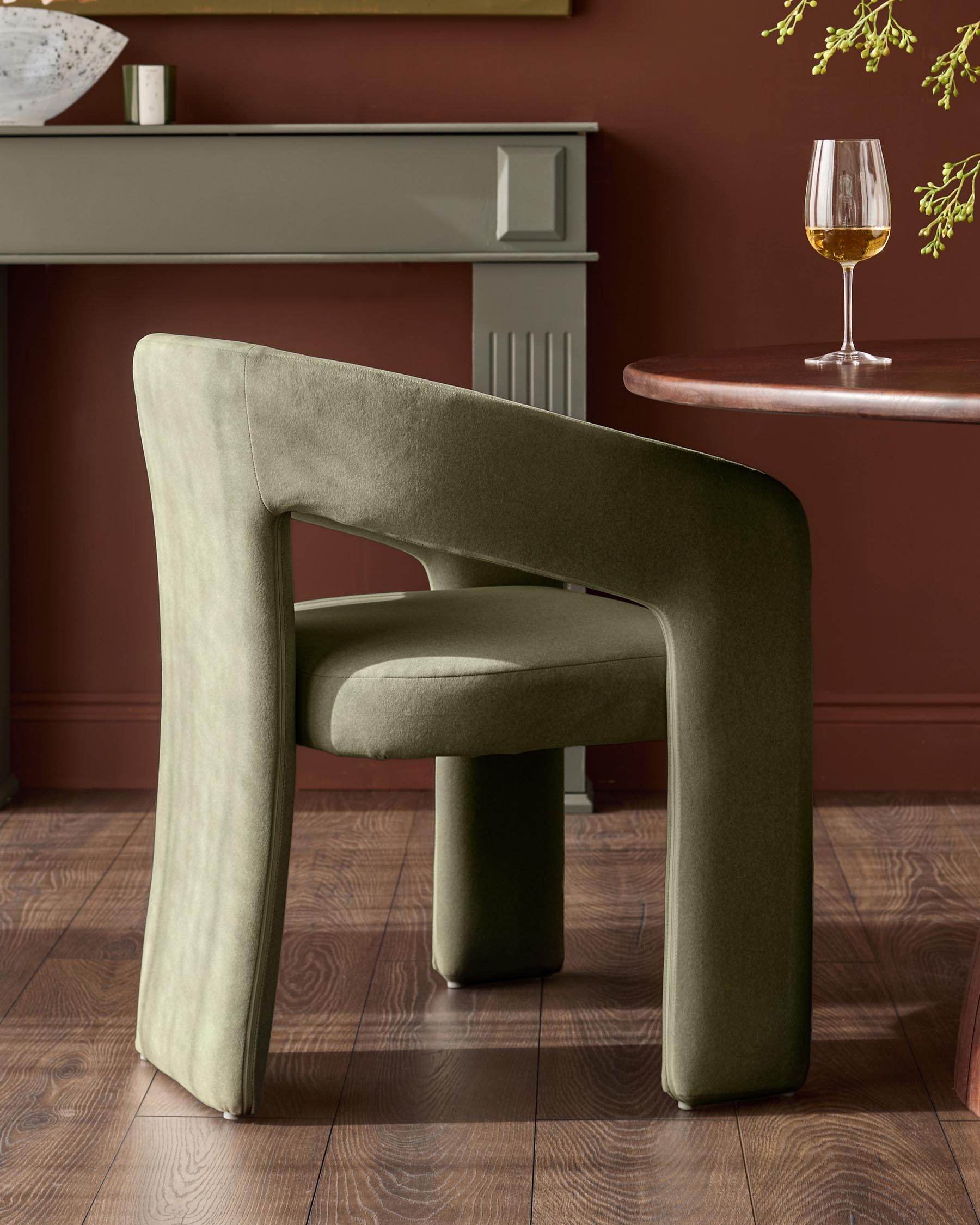 Asher olive green fabric dining chair