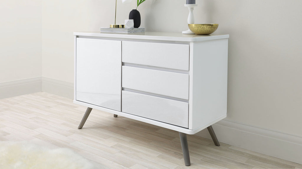 Assi Compact White Gloss Sideboard