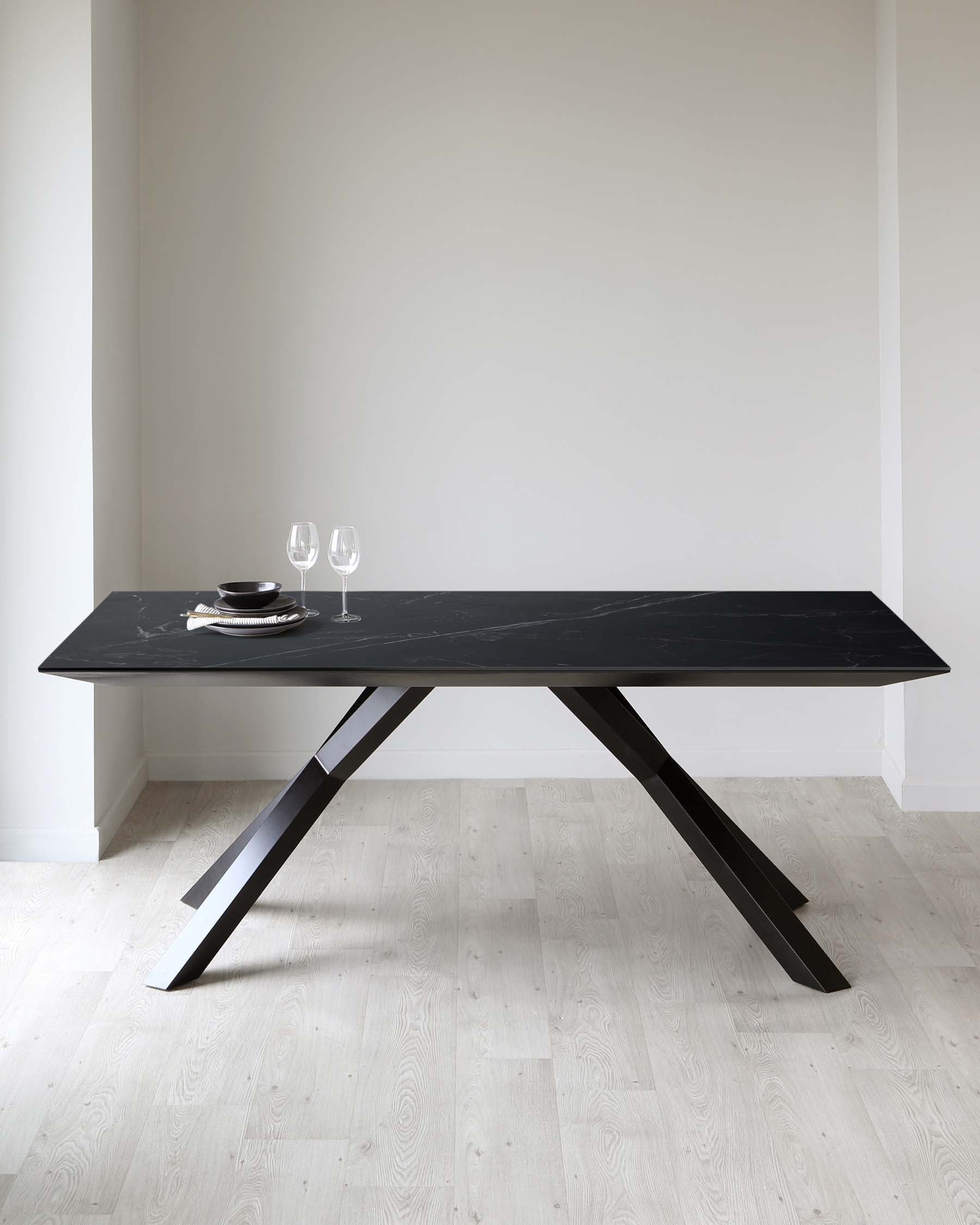 Atlanta Black Marbled Ceramic 8 Seater Dining Table
