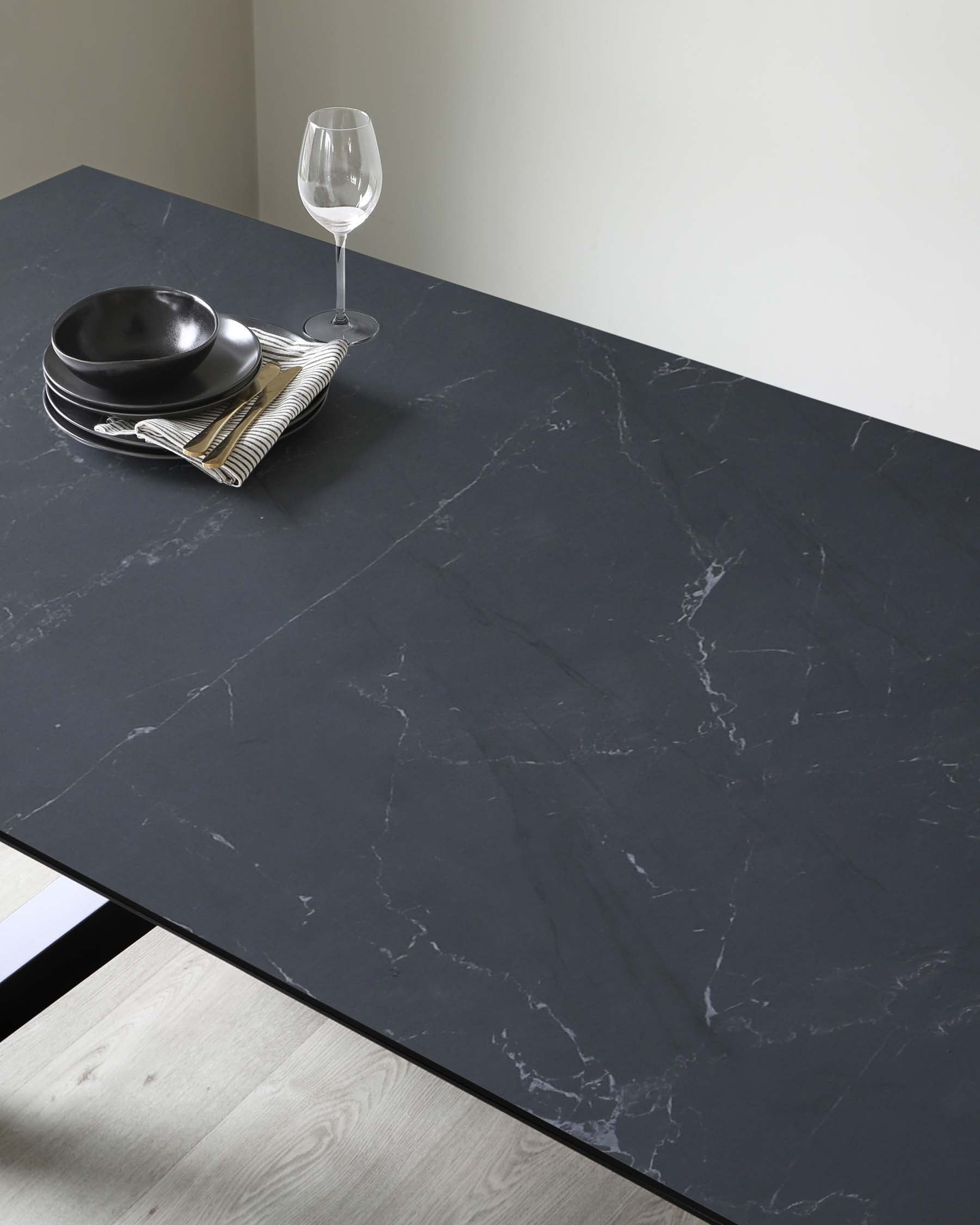 Atlanta Black Marbled Ceramic 8 Seater Dining Table