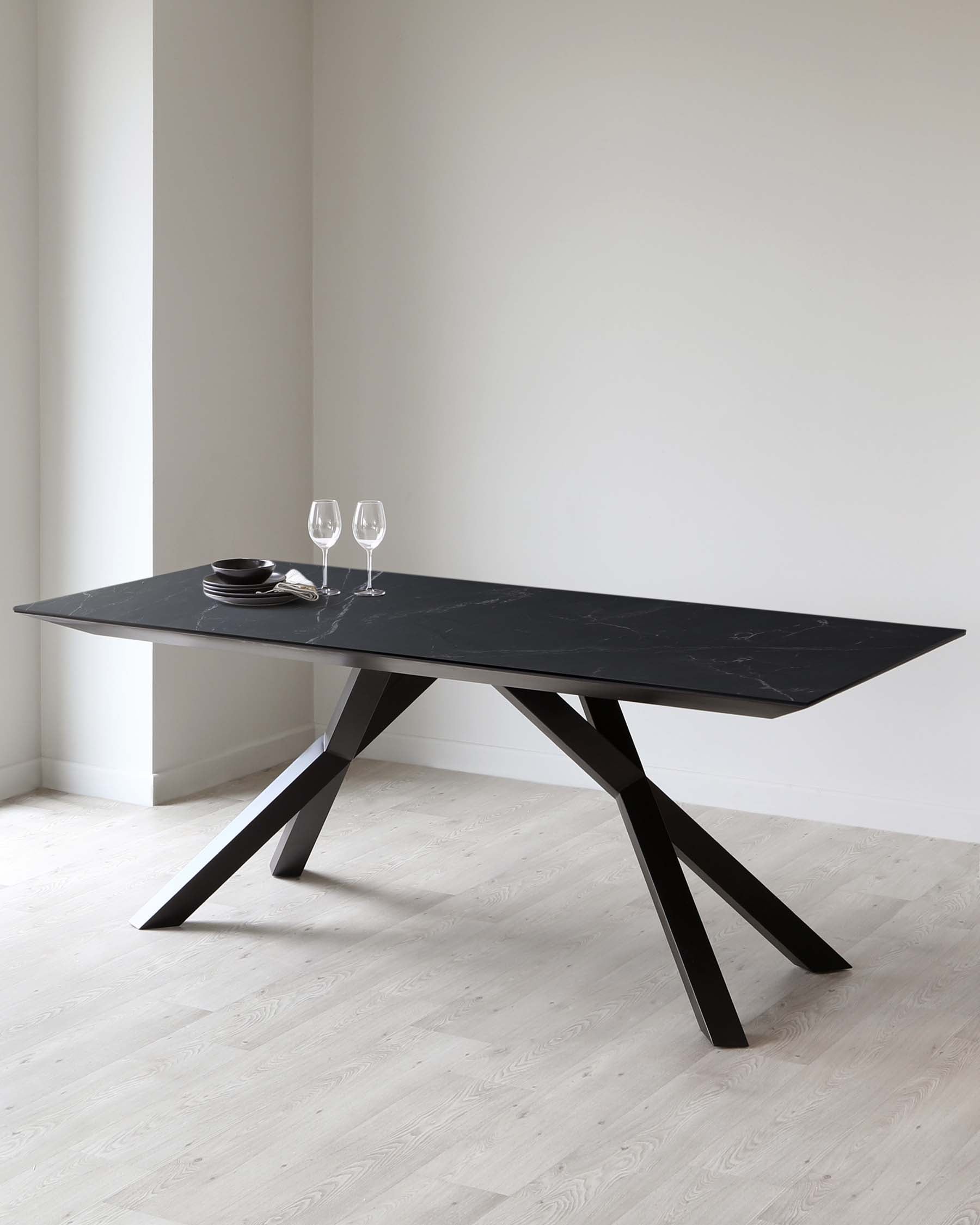 Atlanta Black Marbled Ceramic 8 Seater Dining Table