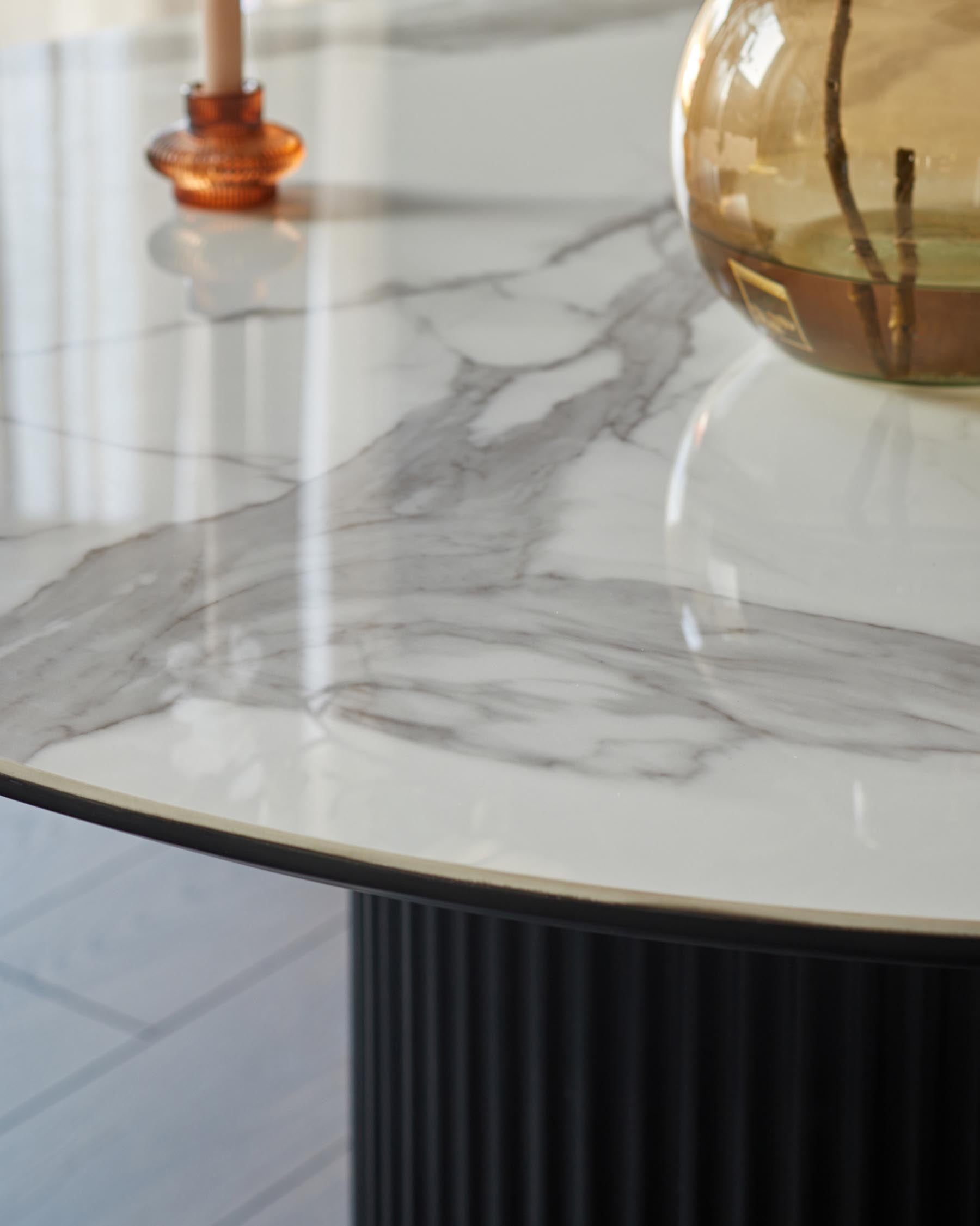 Austin white ceramic 6 seater dining table