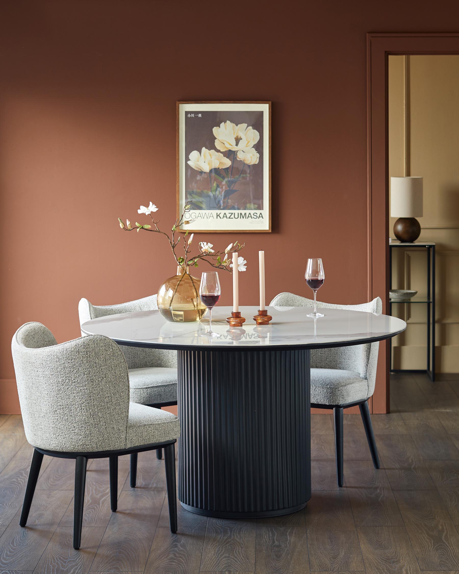 Austin white ceramic 6 seater dining table