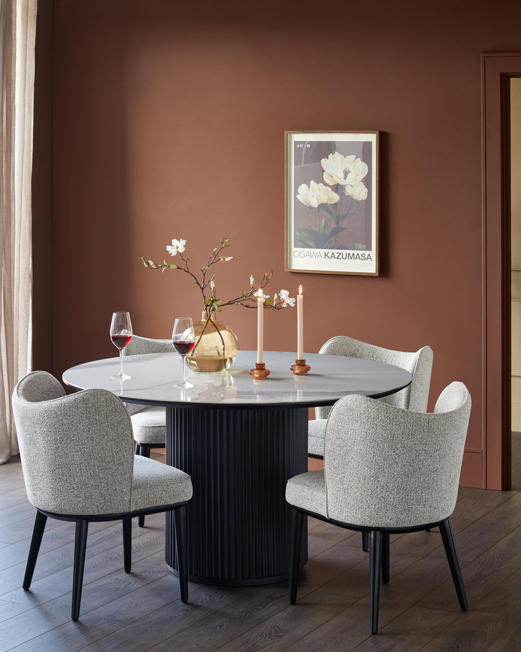 Austin white ceramic 6 seater dining table