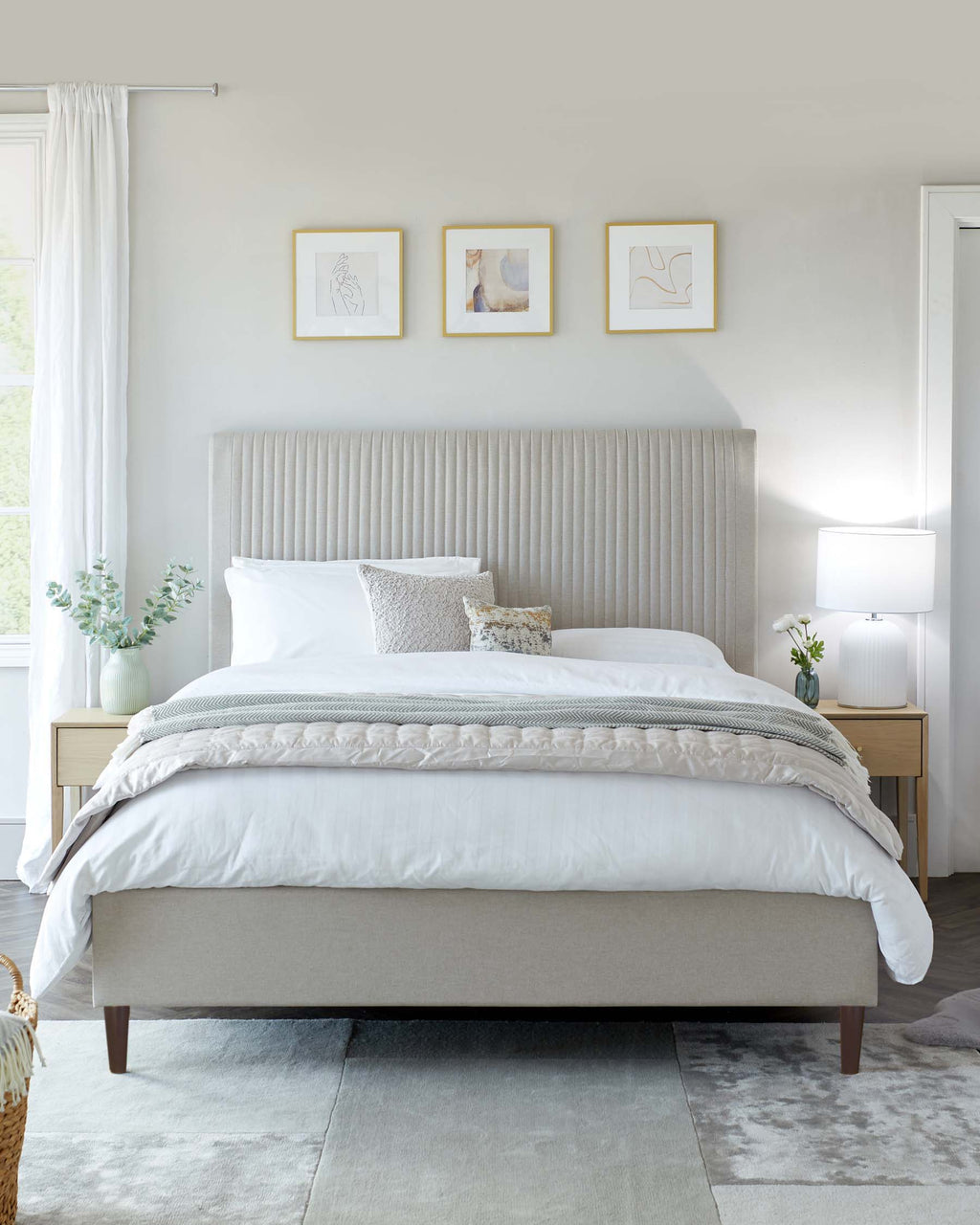 Avery Cream Fabric King Size Ottoman Storage Bed