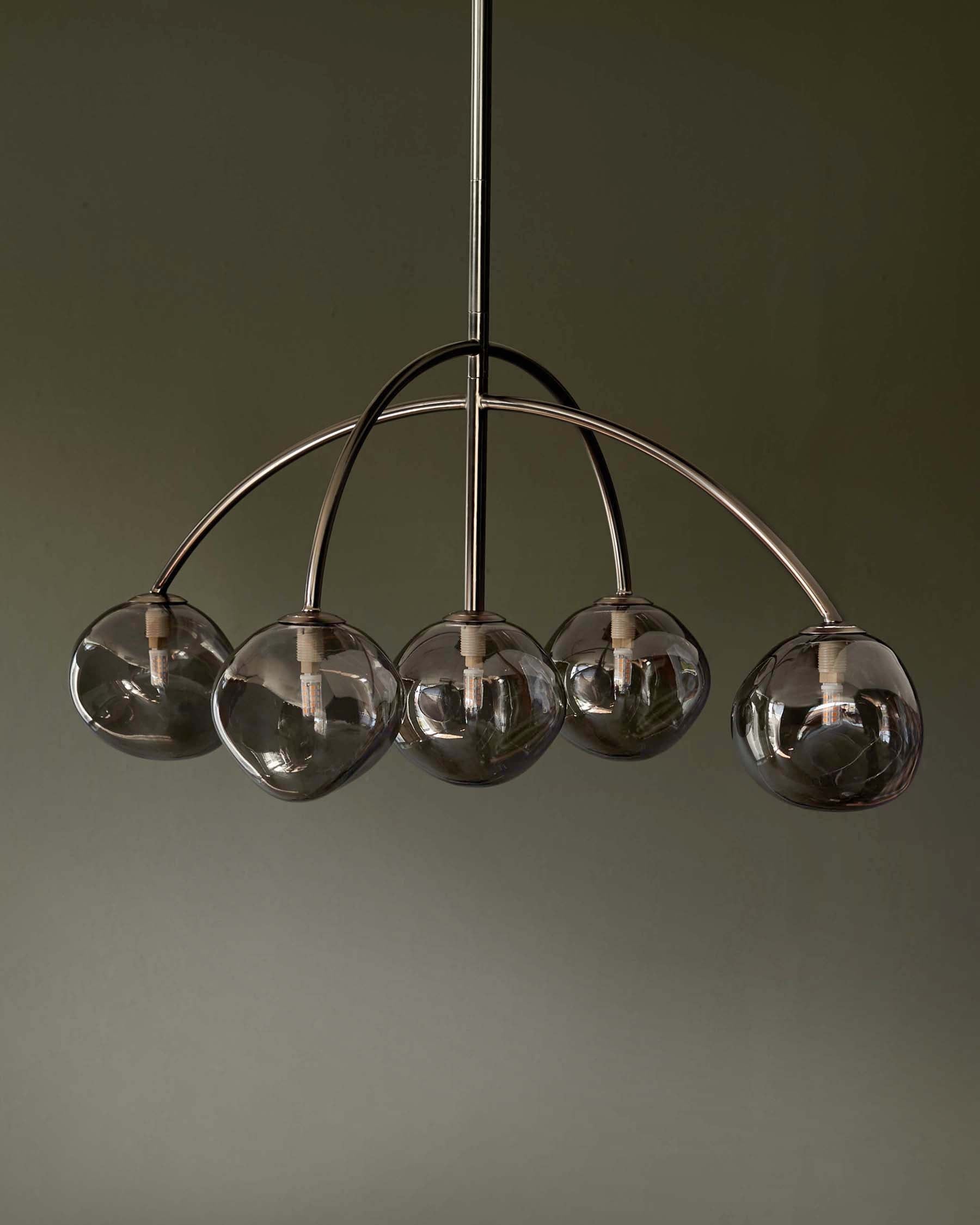 Axel smoked glass adjustable pendant light