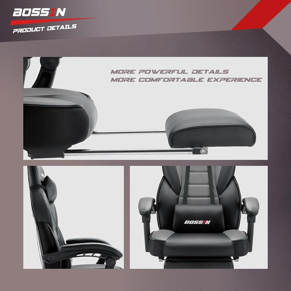 BOSSIN Racing Style Gaming Chair,300 lbs Big and Tall gamer chair High Back Computer Chair