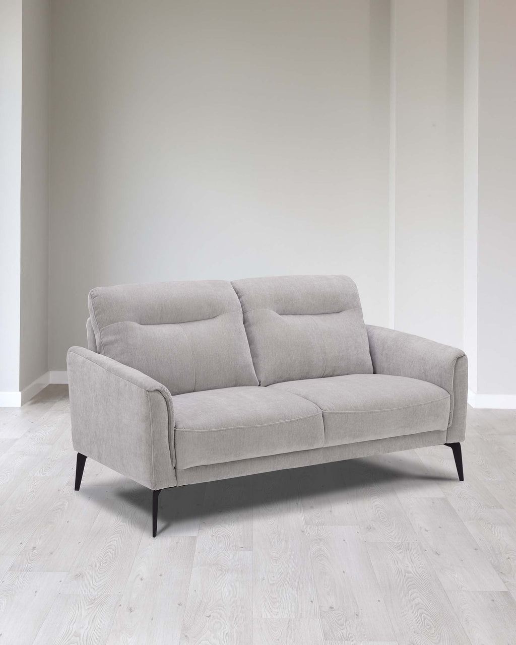 Brooks Light Grey Fabric Pleat 2 Seater Sofa