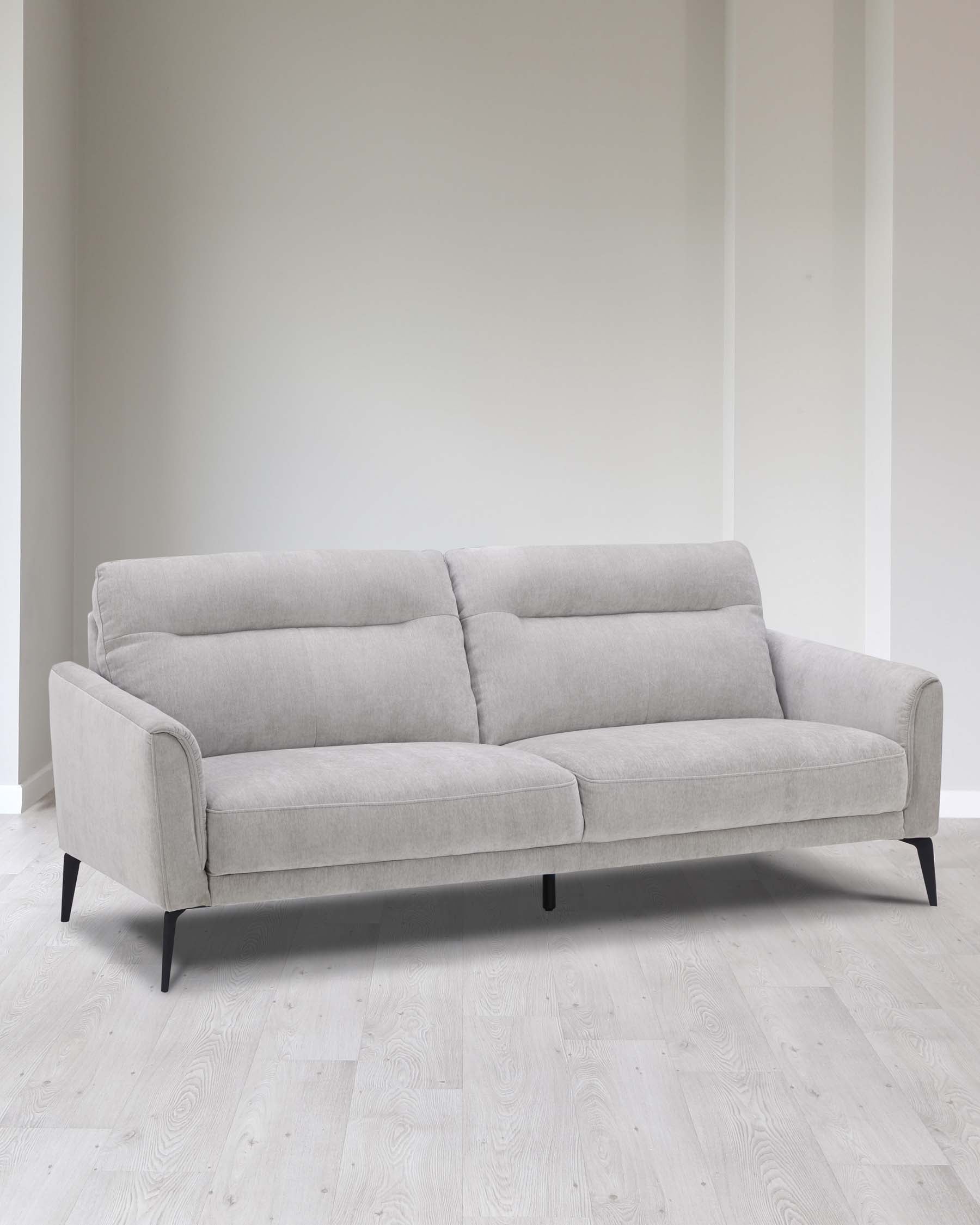Brooks Light Grey Fabric Pleat 3 Seater Sofa