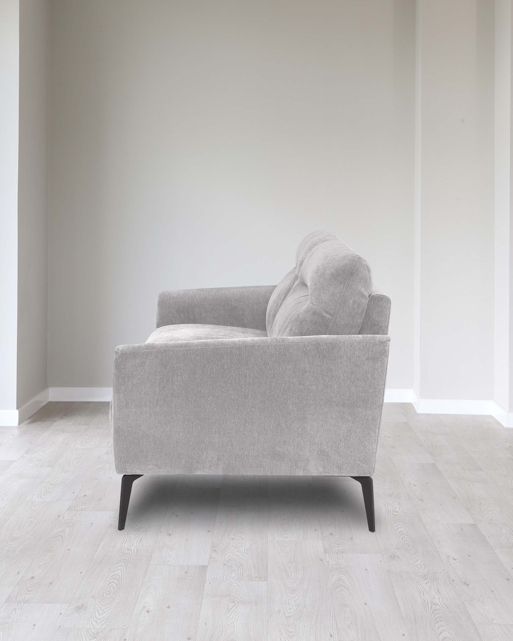 Brooks Light Grey Fabric Pleat 3 Seater Sofa