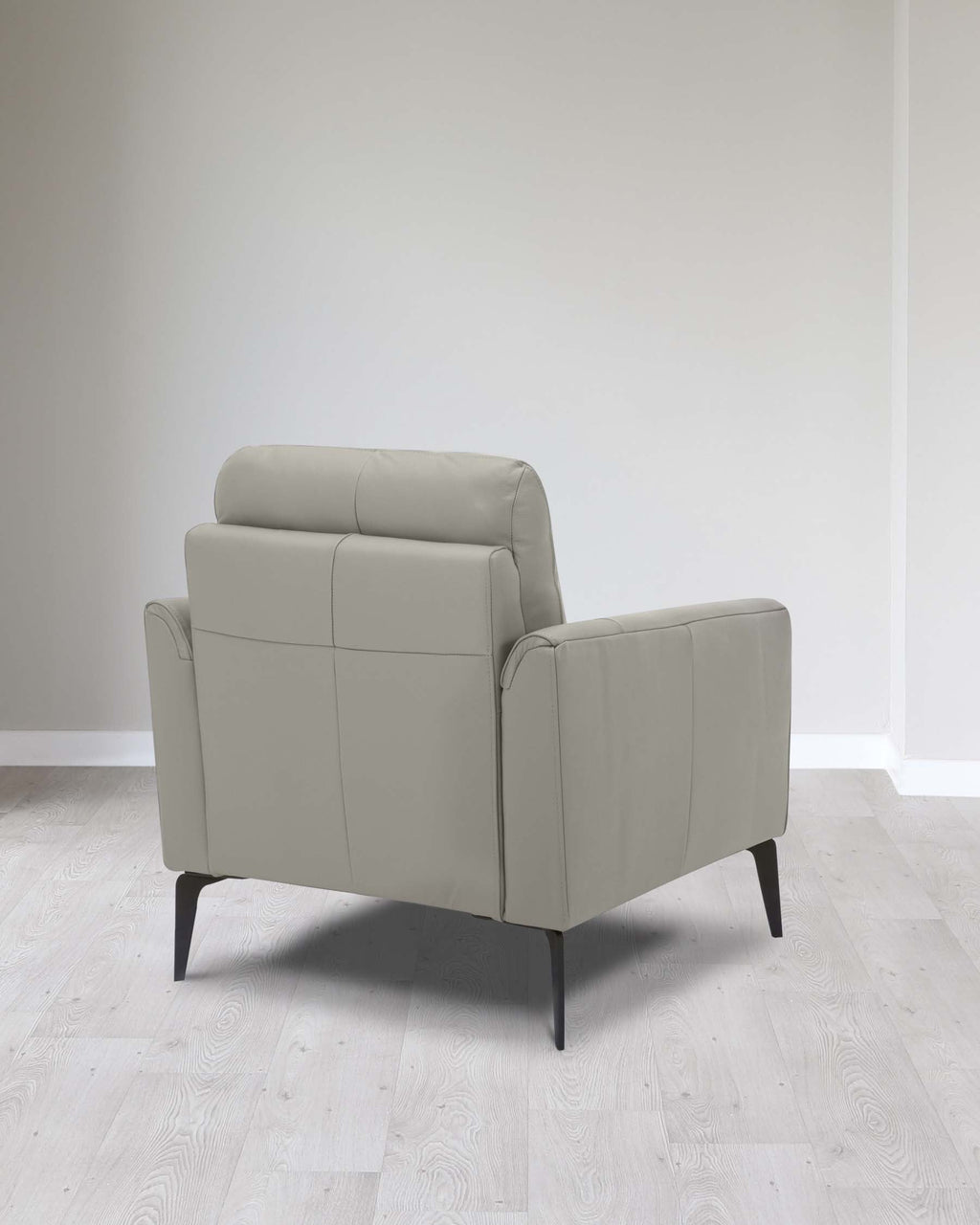 Brooks Light Grey Leather Armchair