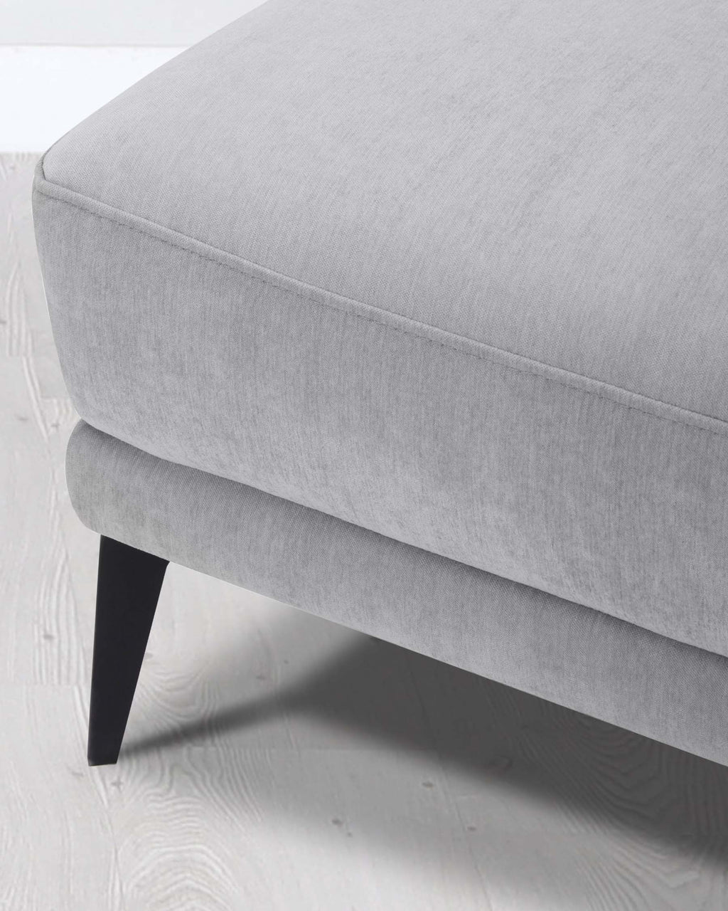 Brooks Light Grey Fabric Footstool