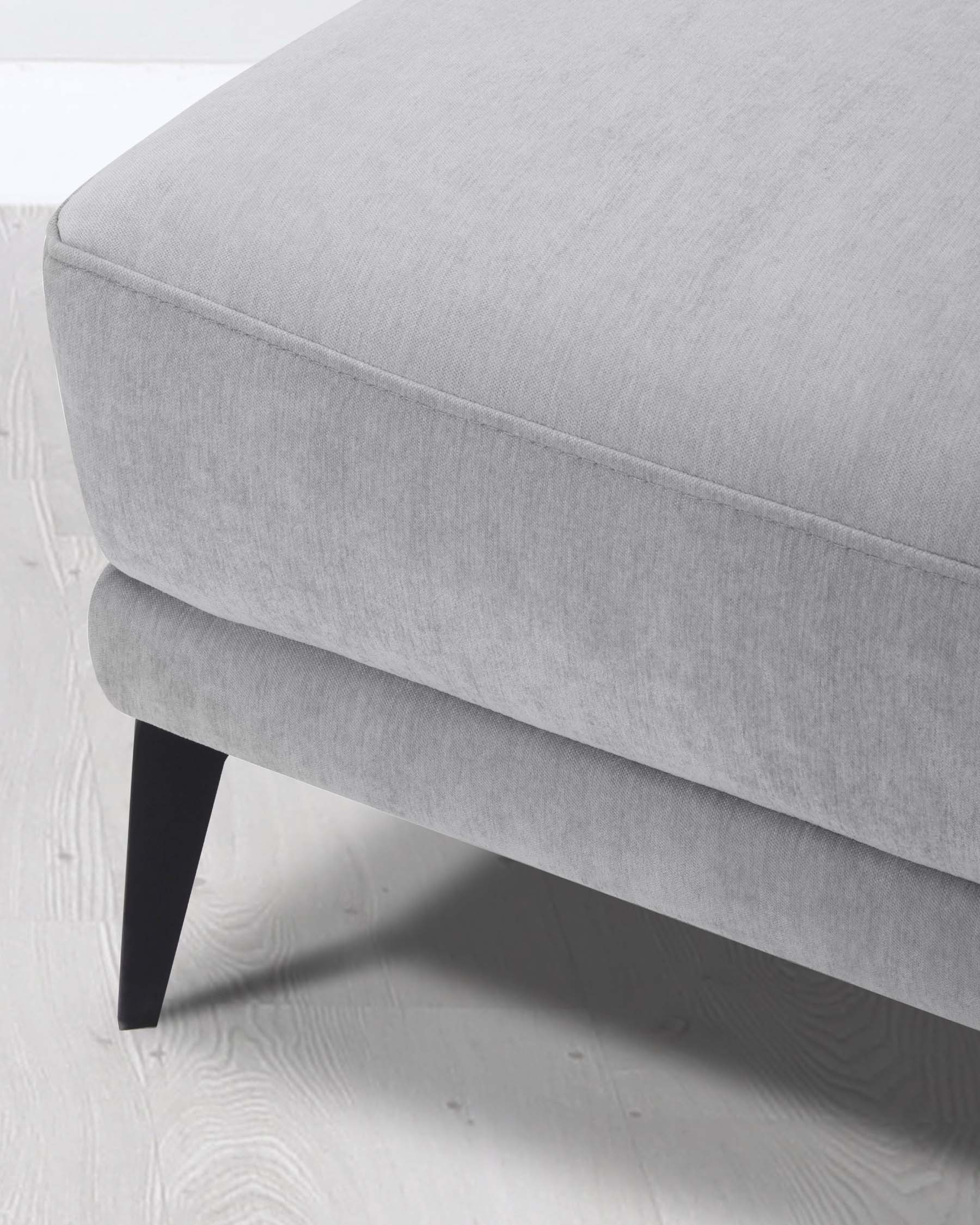 Brooks Light Grey Fabric Footstool