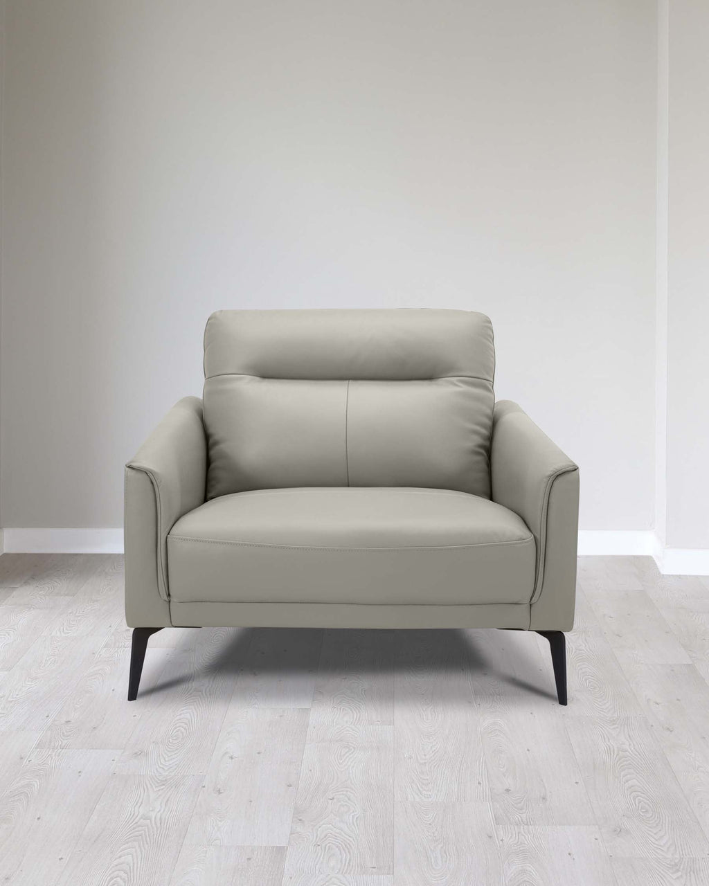 Brooks Light Grey Leather Armchair