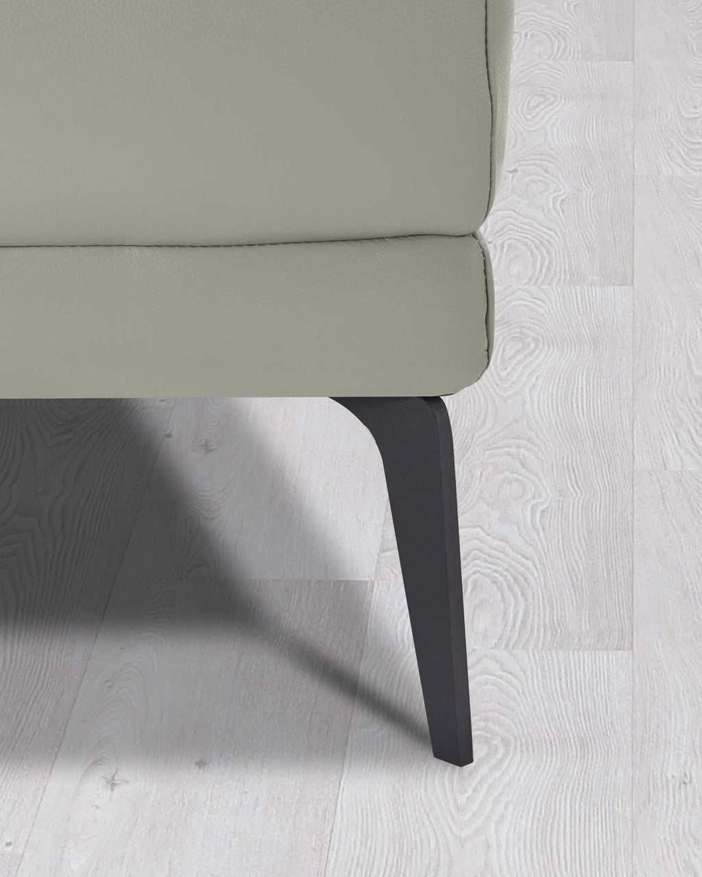 Brooks Light Grey Leather Footstool