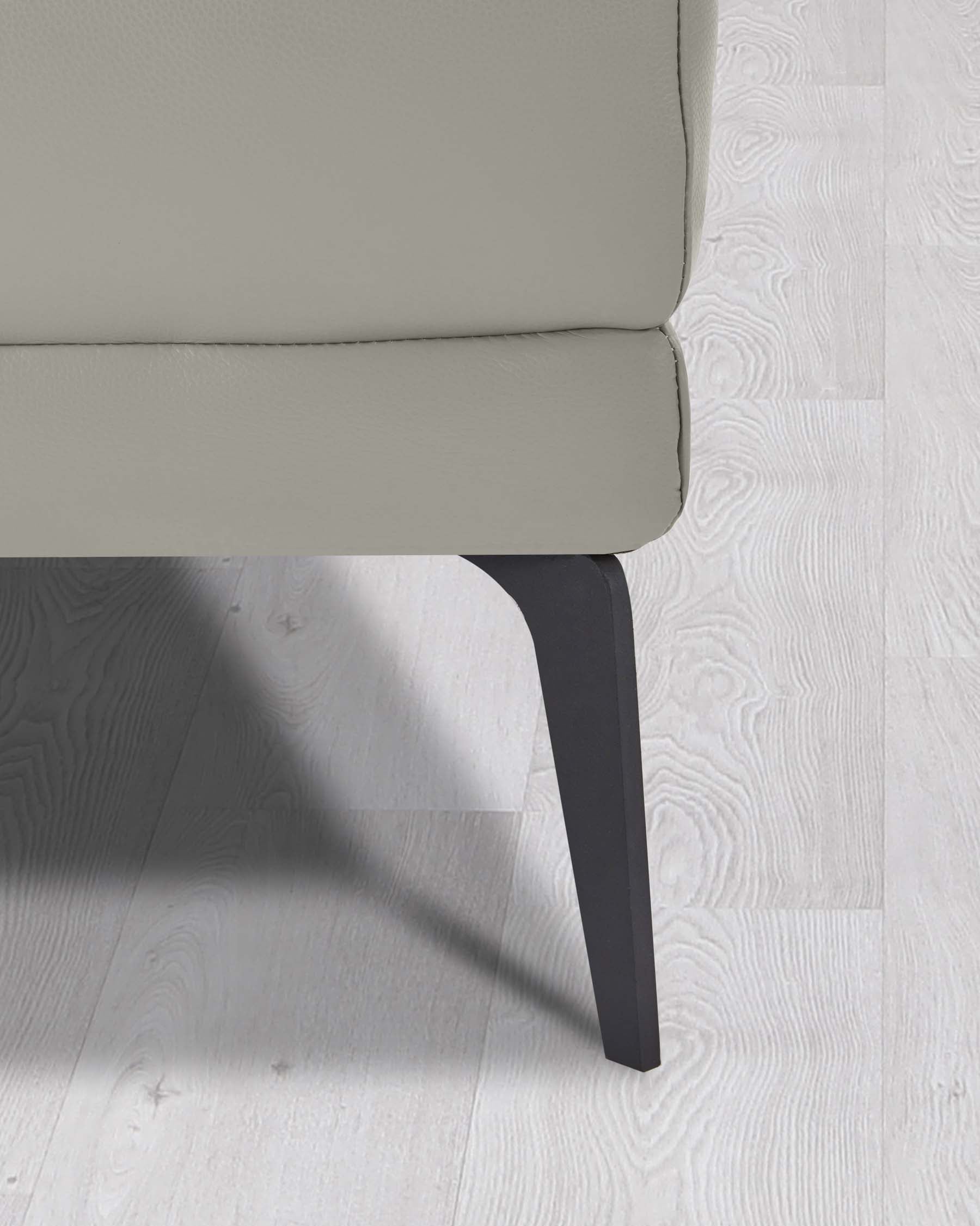 Brooks Light Grey Leather Footstool