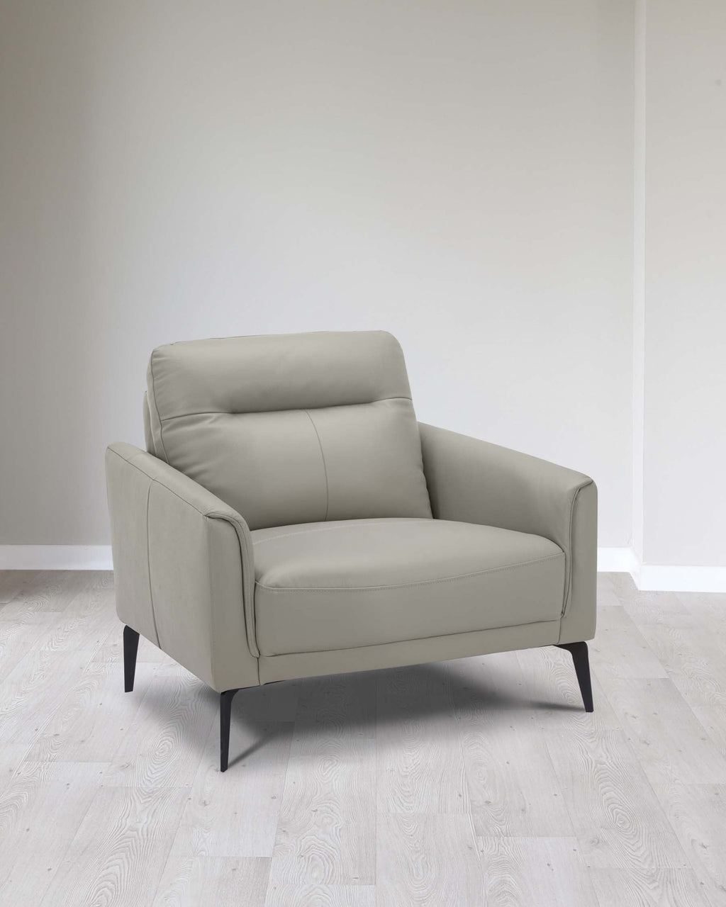 Brooks Light Grey Leather Armchair