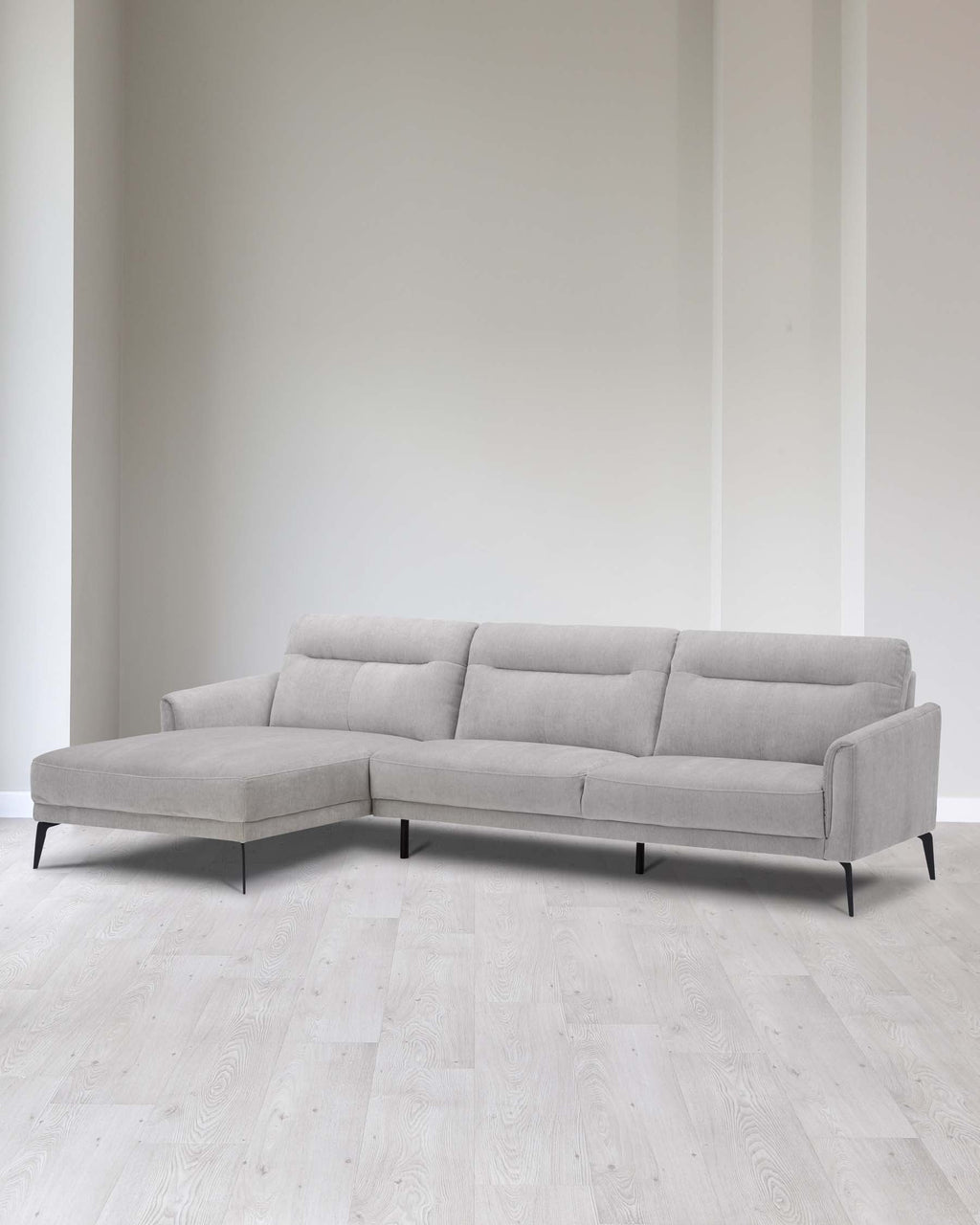 Brooks Light Grey Fabric Left Hand Corner Chaise Sofa