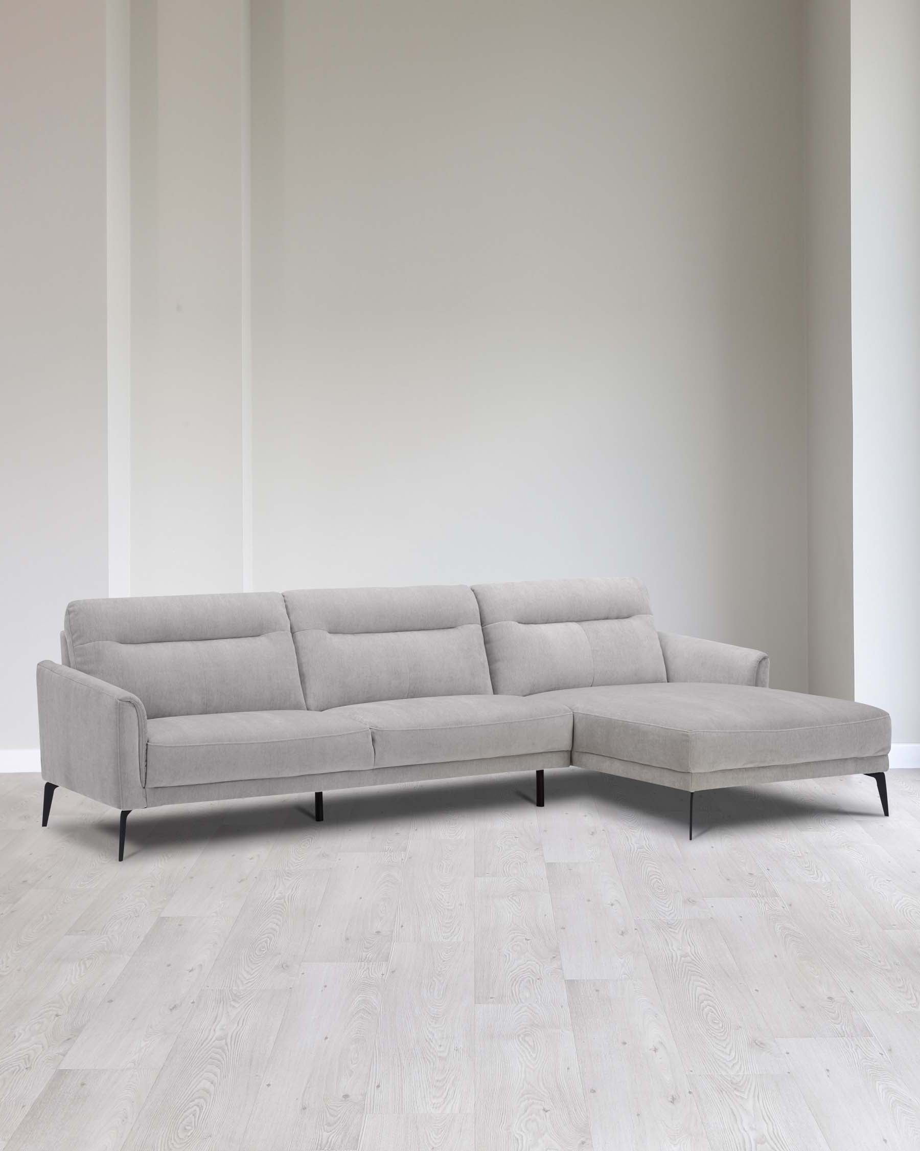 Brooks Light Grey Fabric Right Hand Corner Chaise Sofa