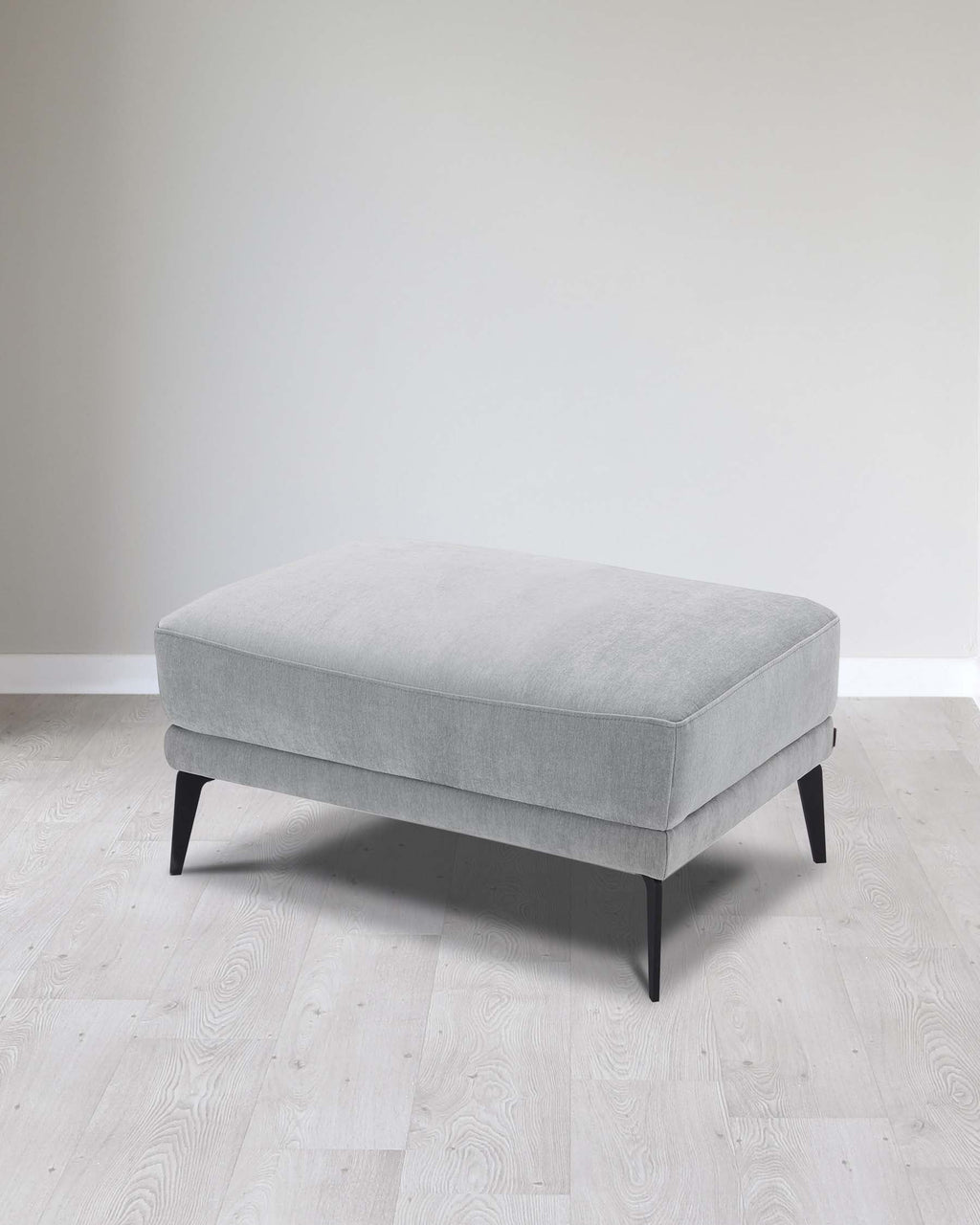 Brooks Light Grey Fabric Footstool