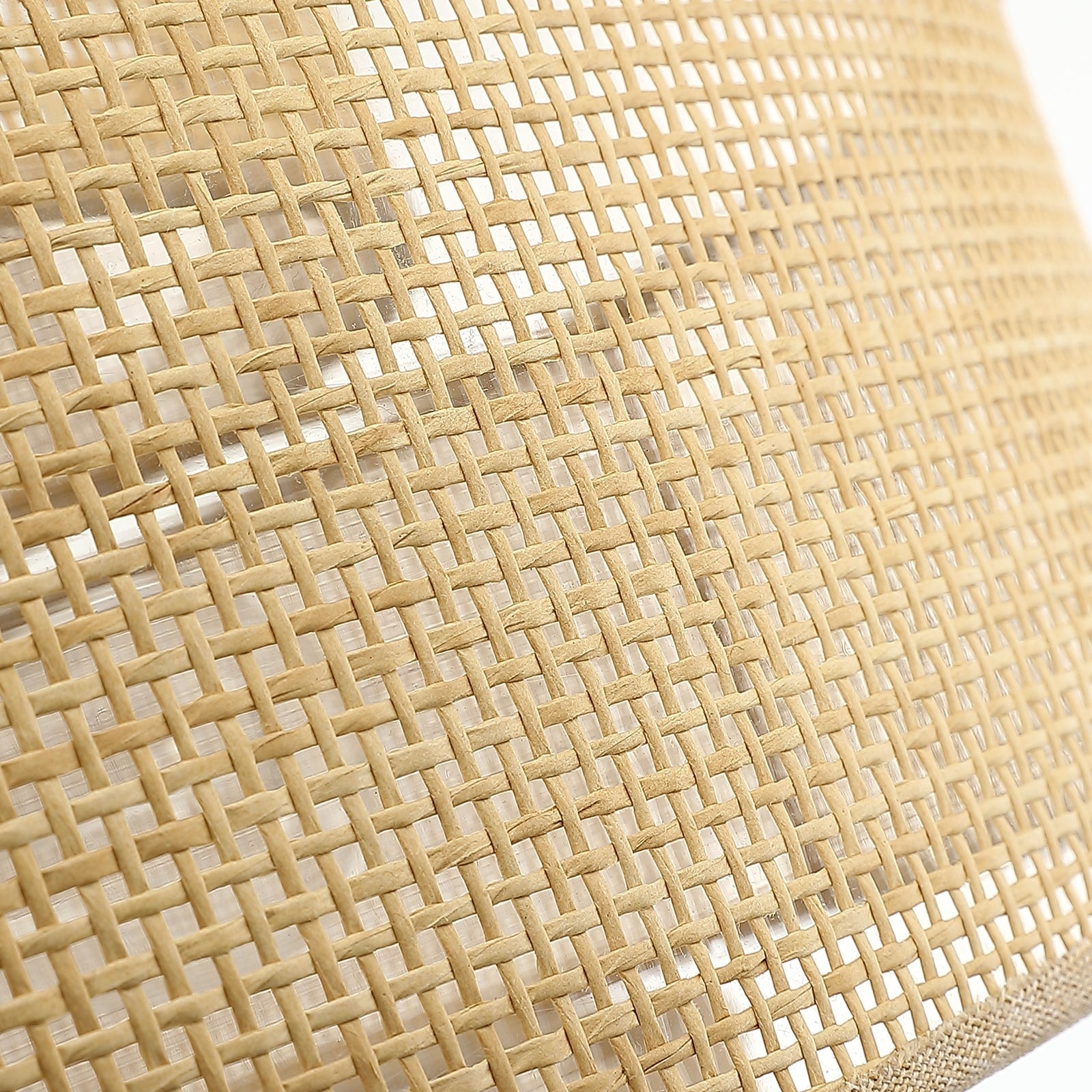 Bayou 5-Light Black Coastal Drum Chandelier with Double Rattan Shade - 24''W