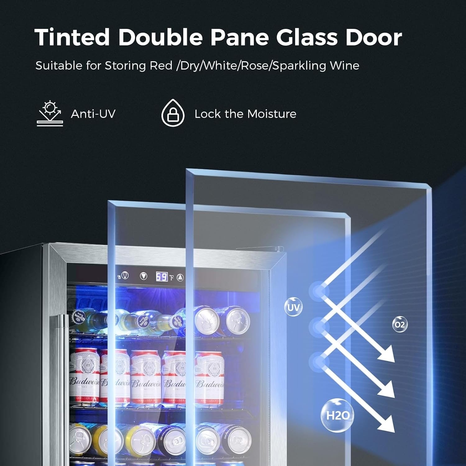 Beverage Refrigerator Cooler-145 Can Mini Fridge