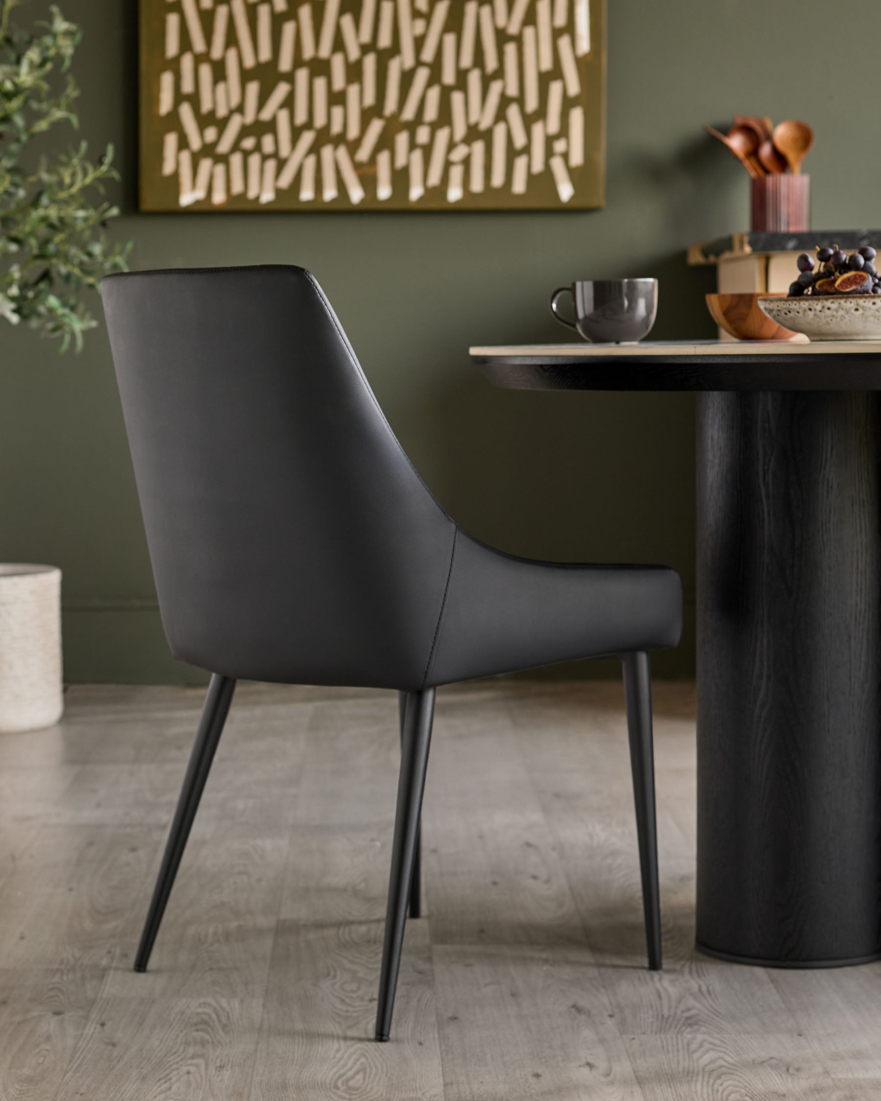 Blakely black faux leather dining chair