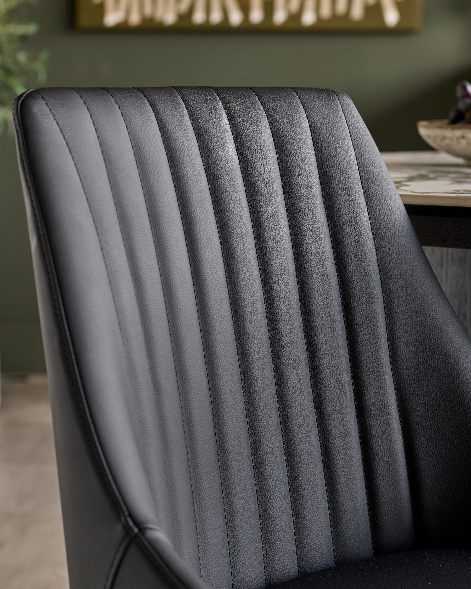 Blakely black faux leather dining chair