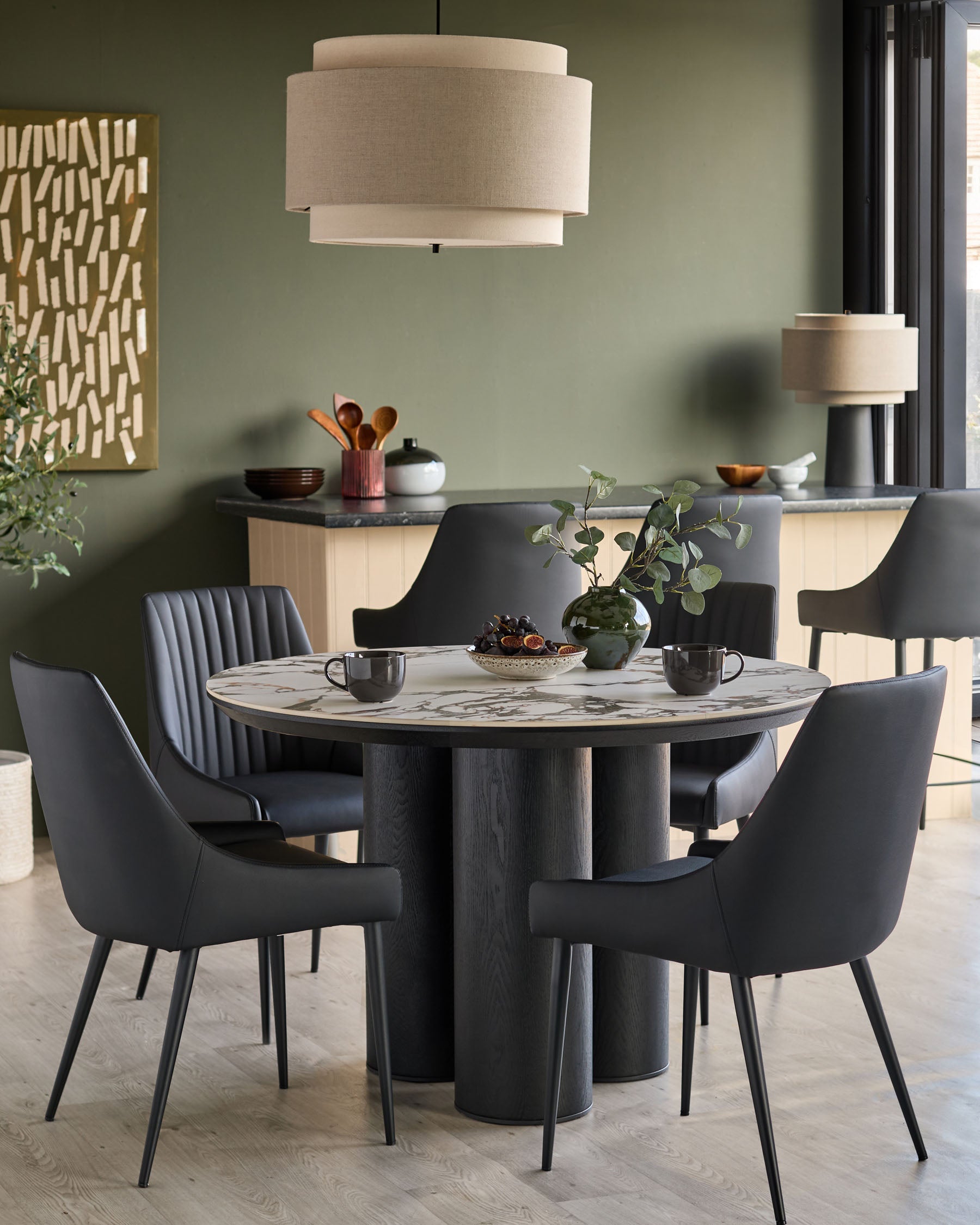 Blakely black faux leather dining chair