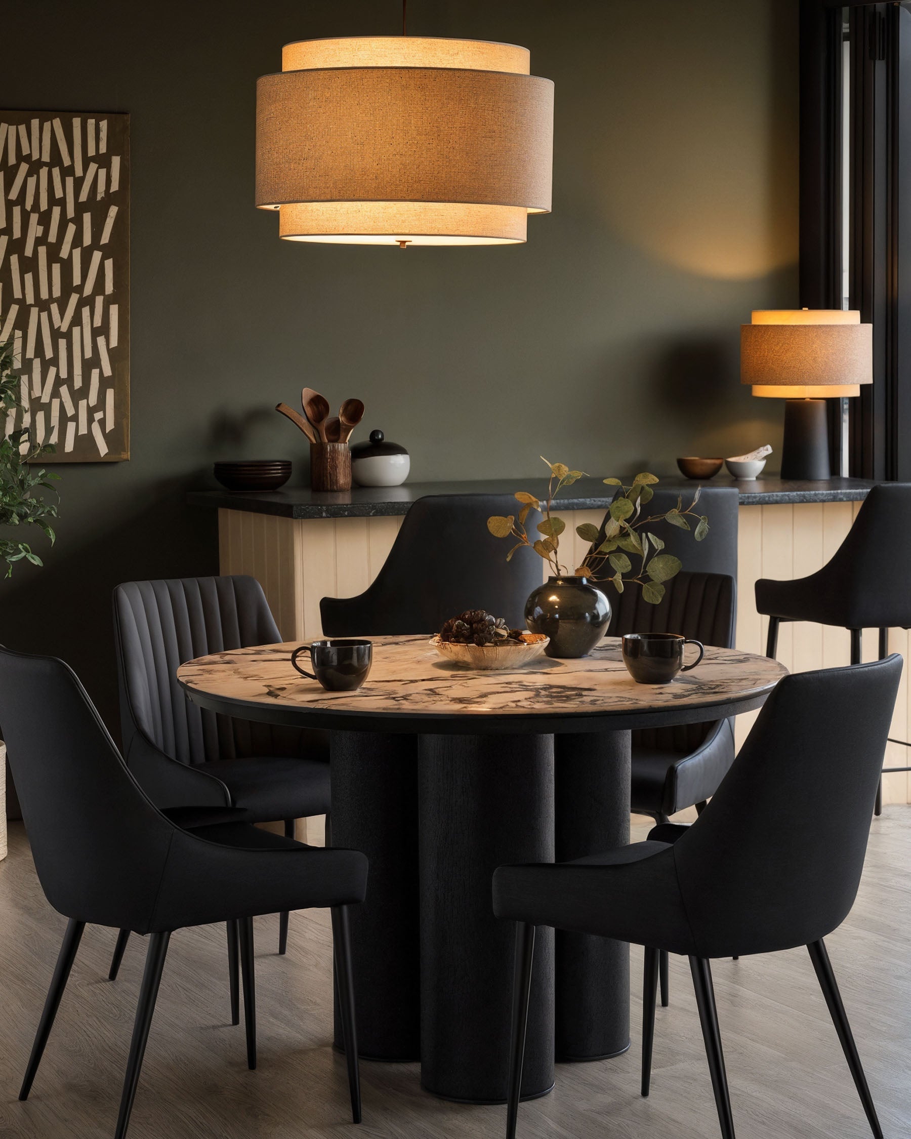 Blakely black faux leather dining chair