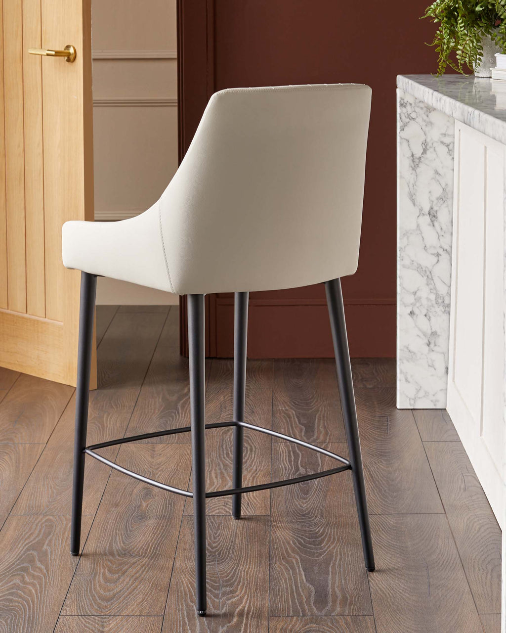 Blakely light grey faux leather bar stool