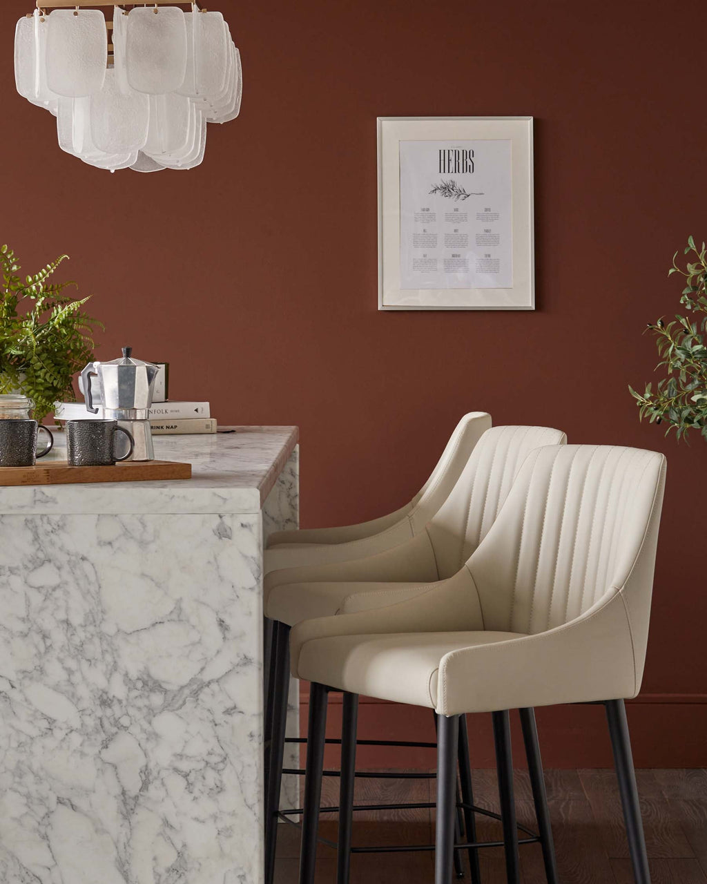 Blakely light grey faux leather bar stool