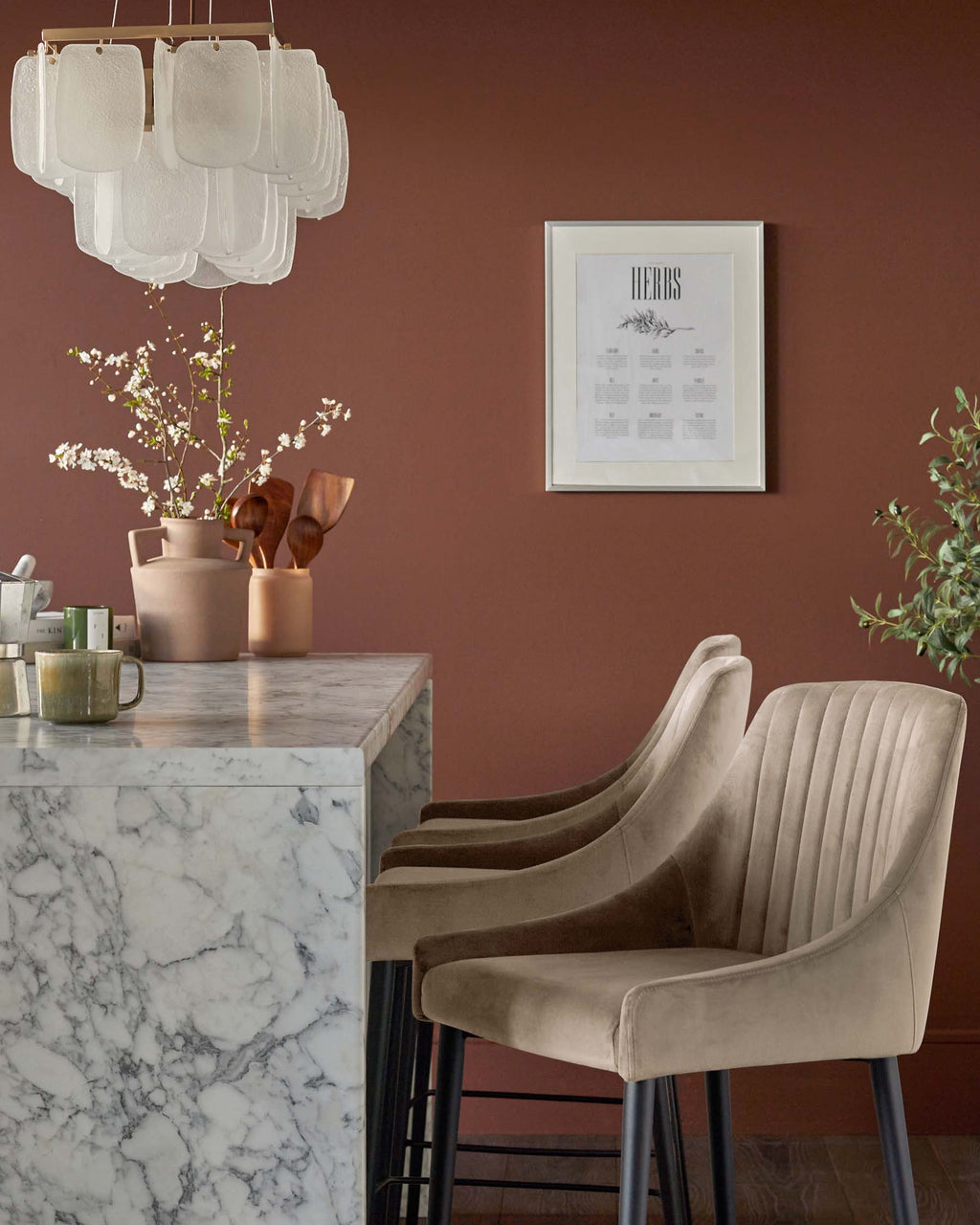 Blakely champagne velvet bar stool