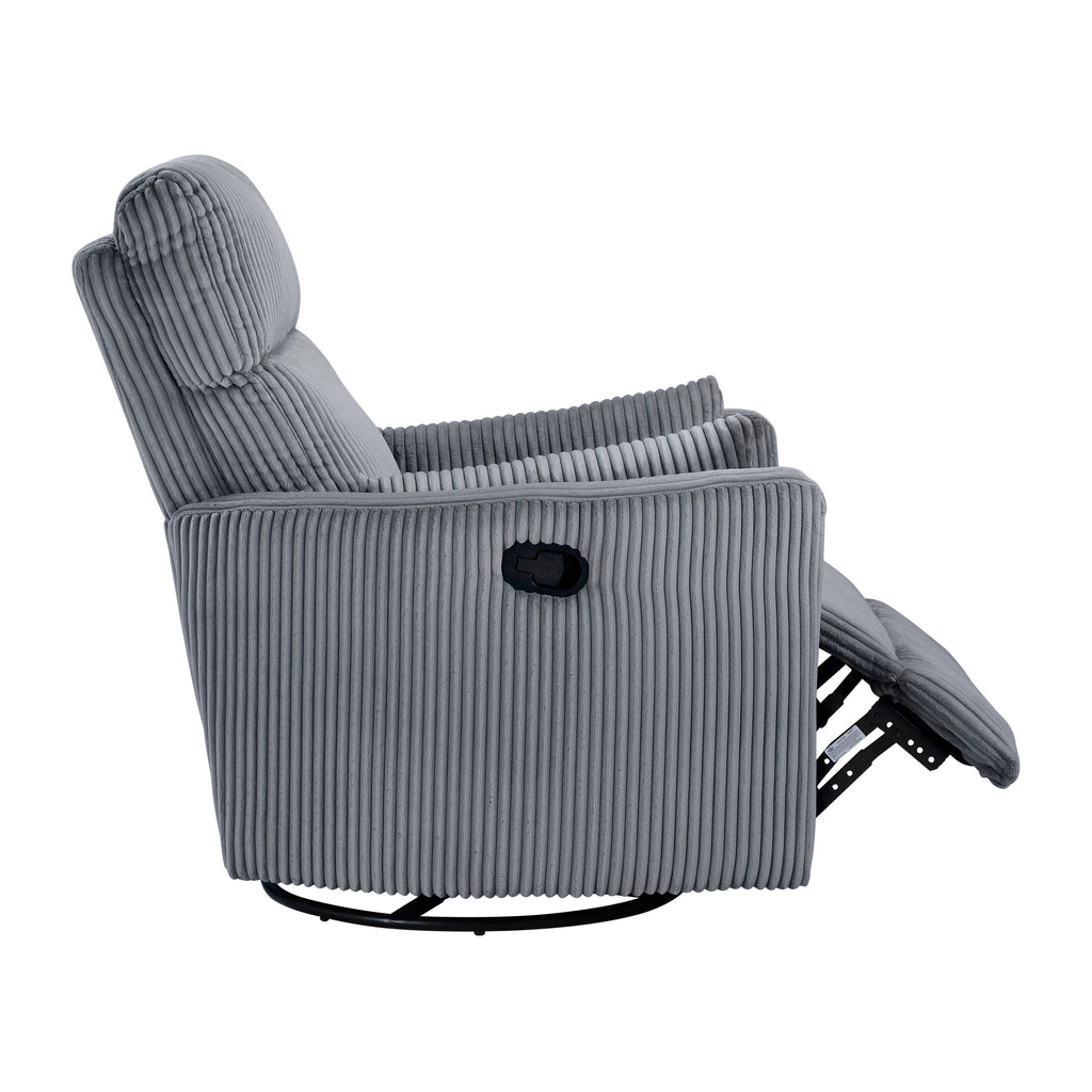 Braidy Corduroy Swivel Glider Manual Reclining Chair