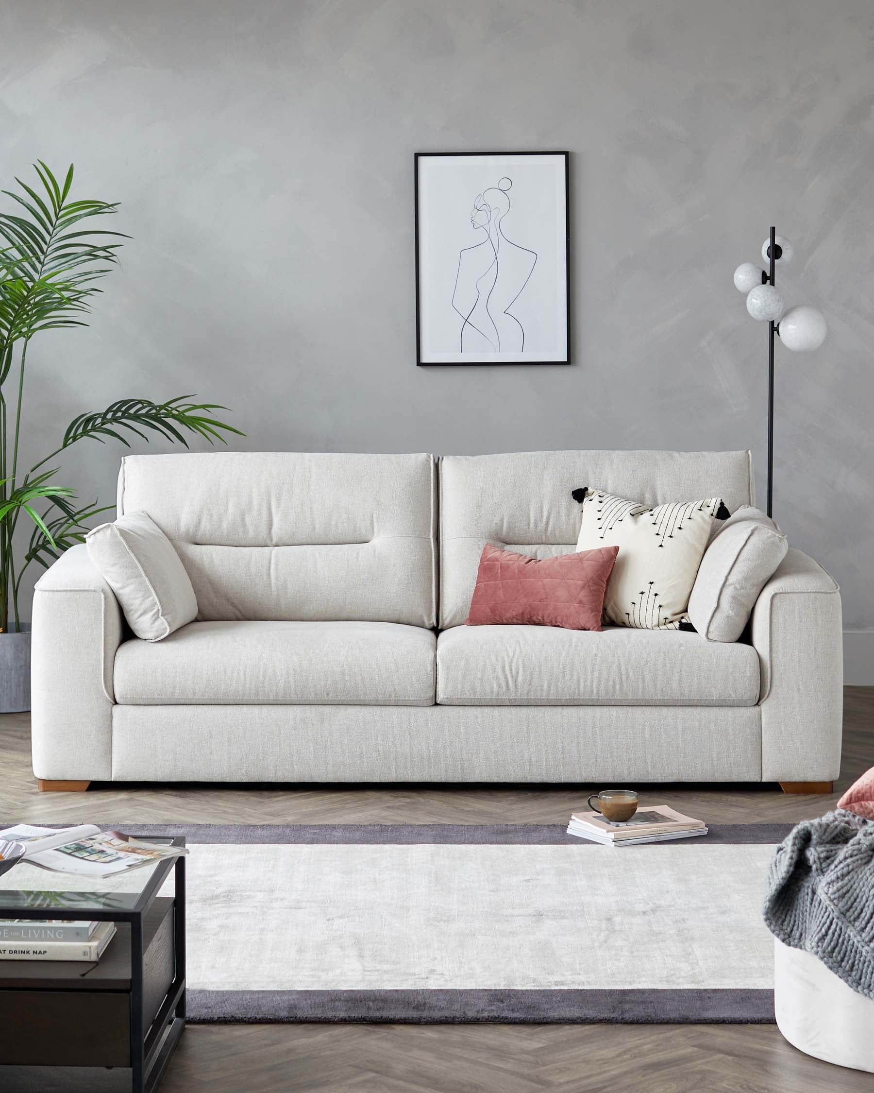 Brody Natural Flat Weave 3 Seater Sofa