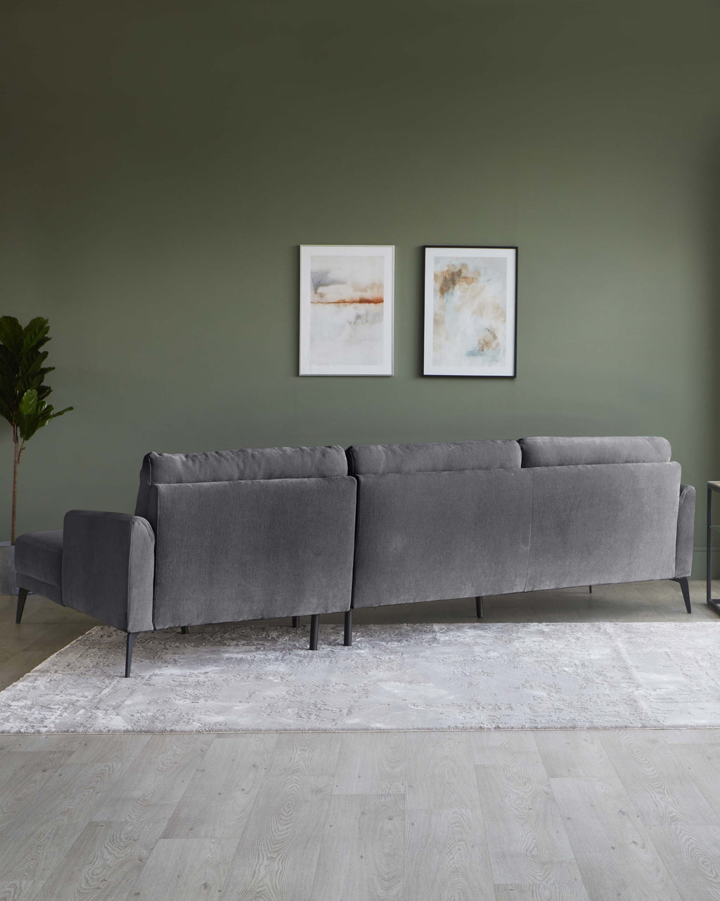 Brooks Dark Grey Fabric Left Hand Corner Chaise Sofa