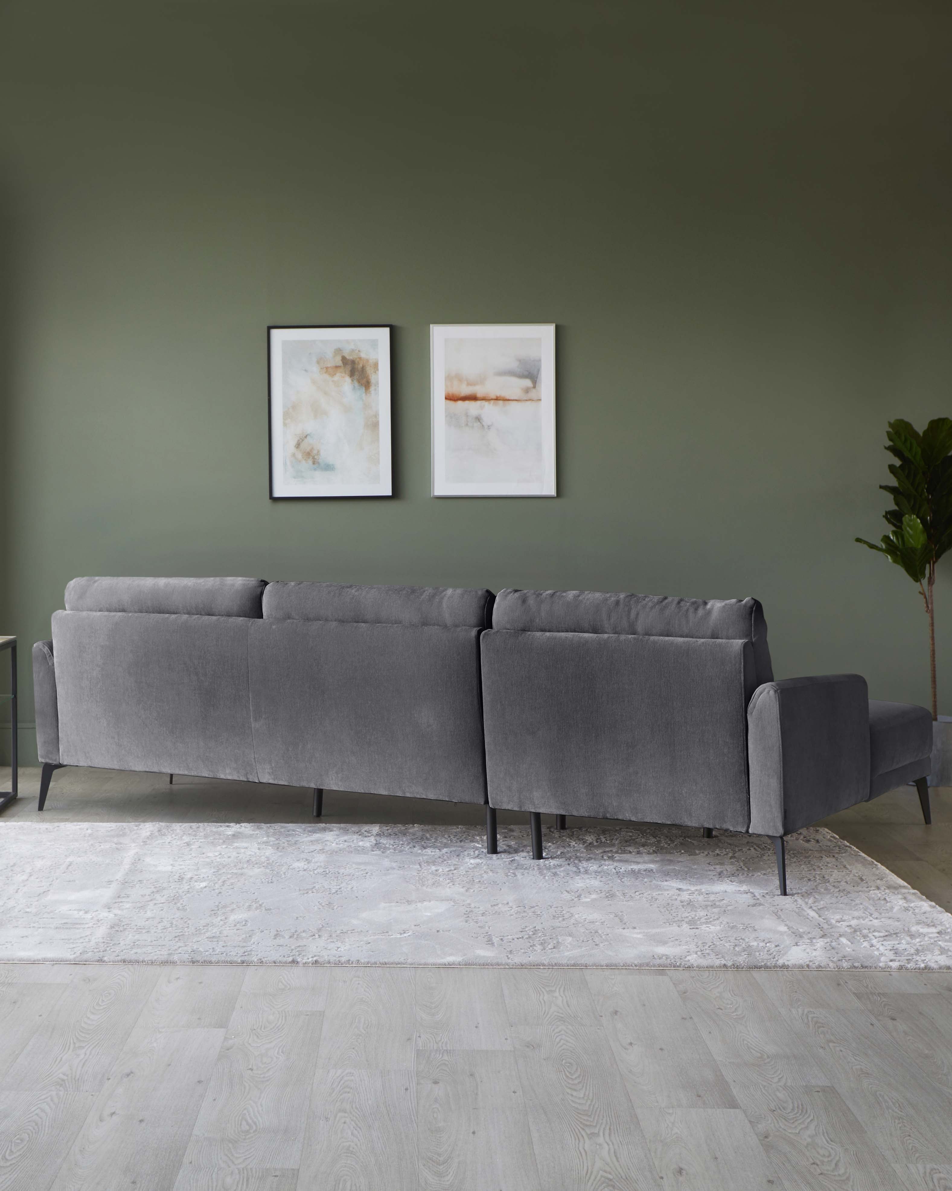 Brooks Dark Grey Fabric Right Hand Corner Chaise Sofa