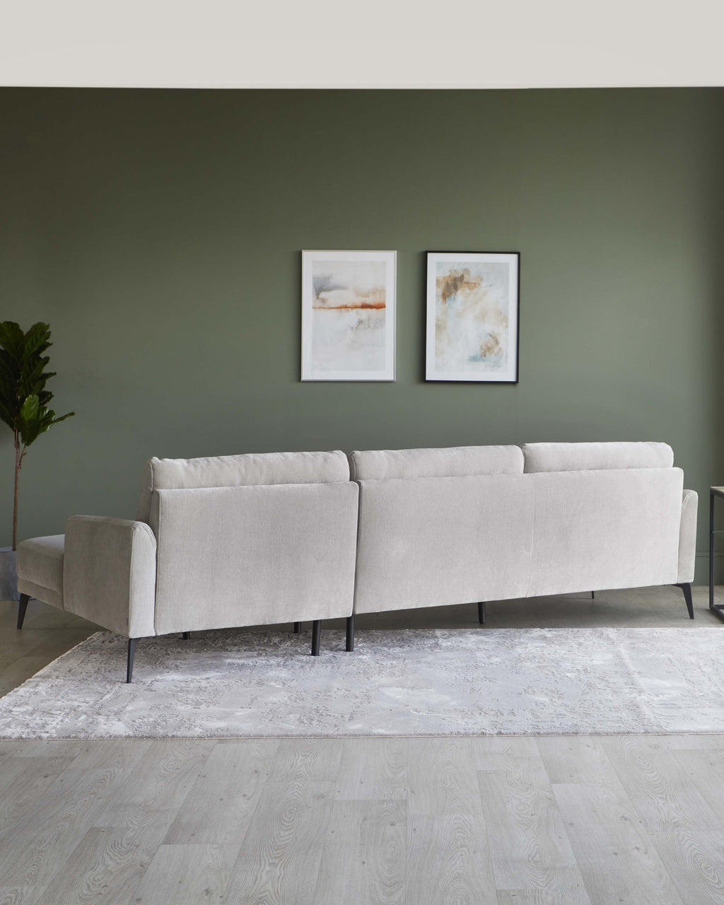 Brooks Light Grey Fabric Left Hand Corner Chaise Sofa