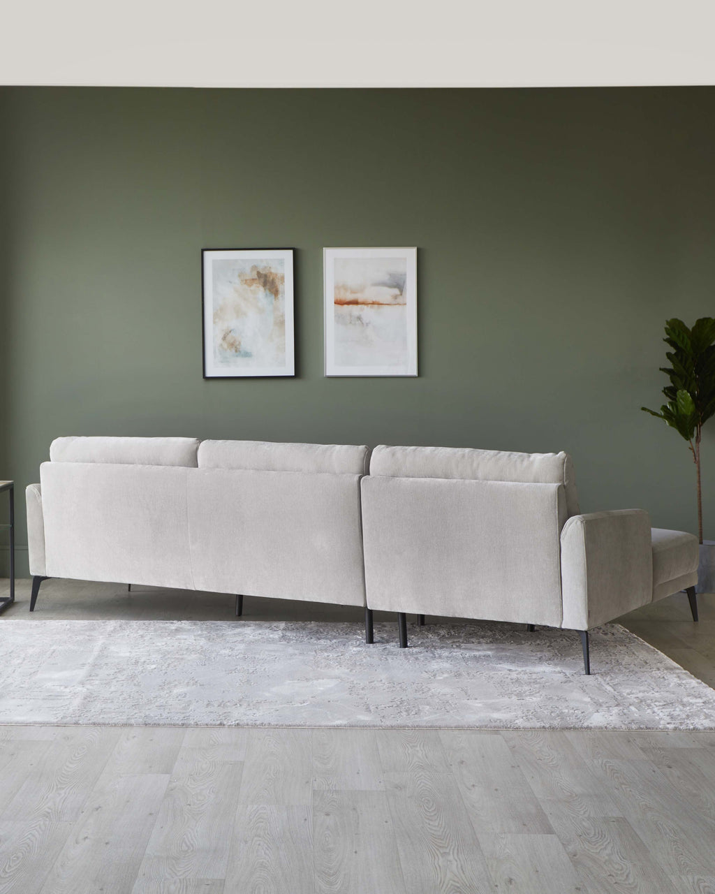 Brooks Light Grey Fabric Right Hand Corner Chaise Sofa