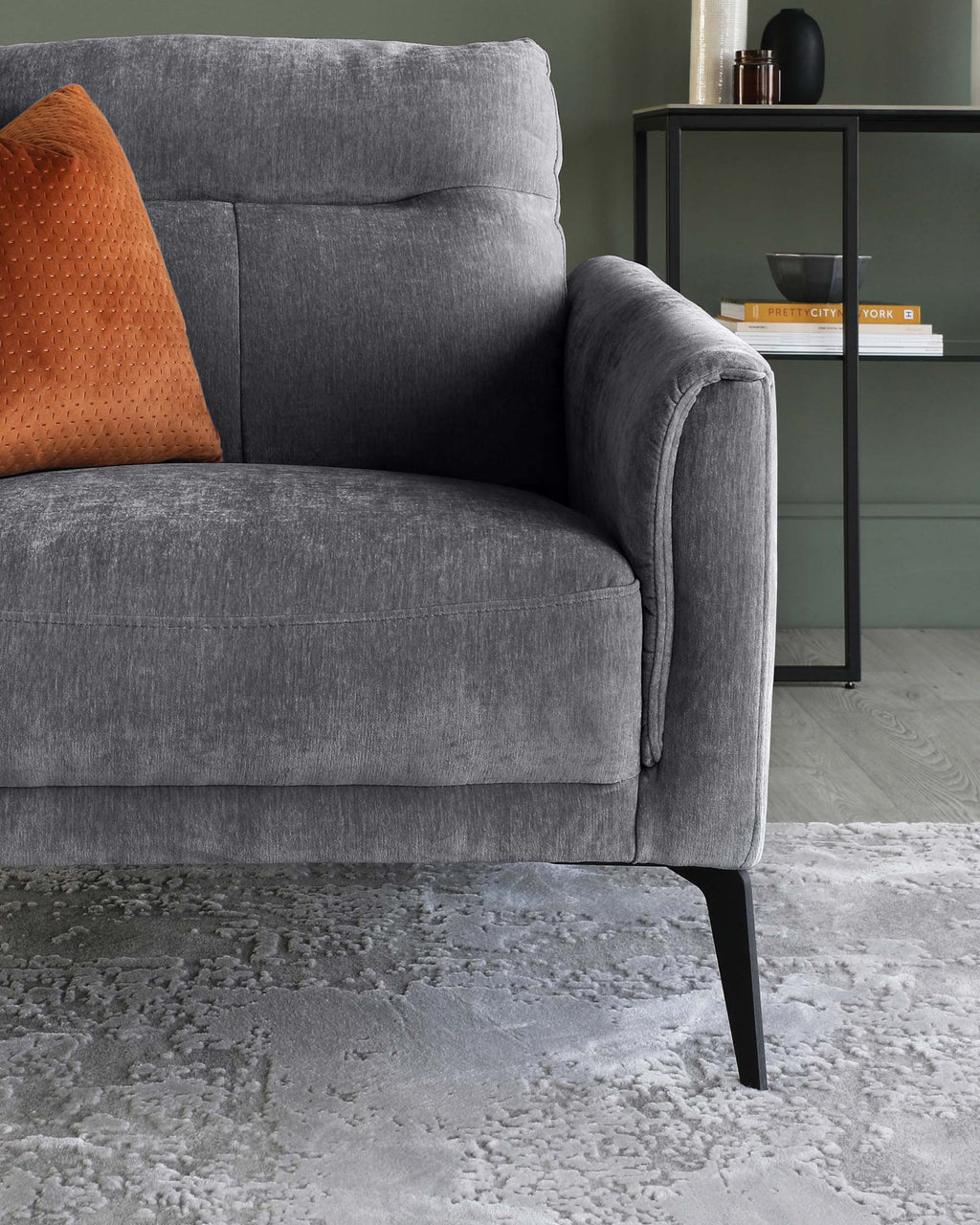 Brooks Dark Grey Fabric Armchair