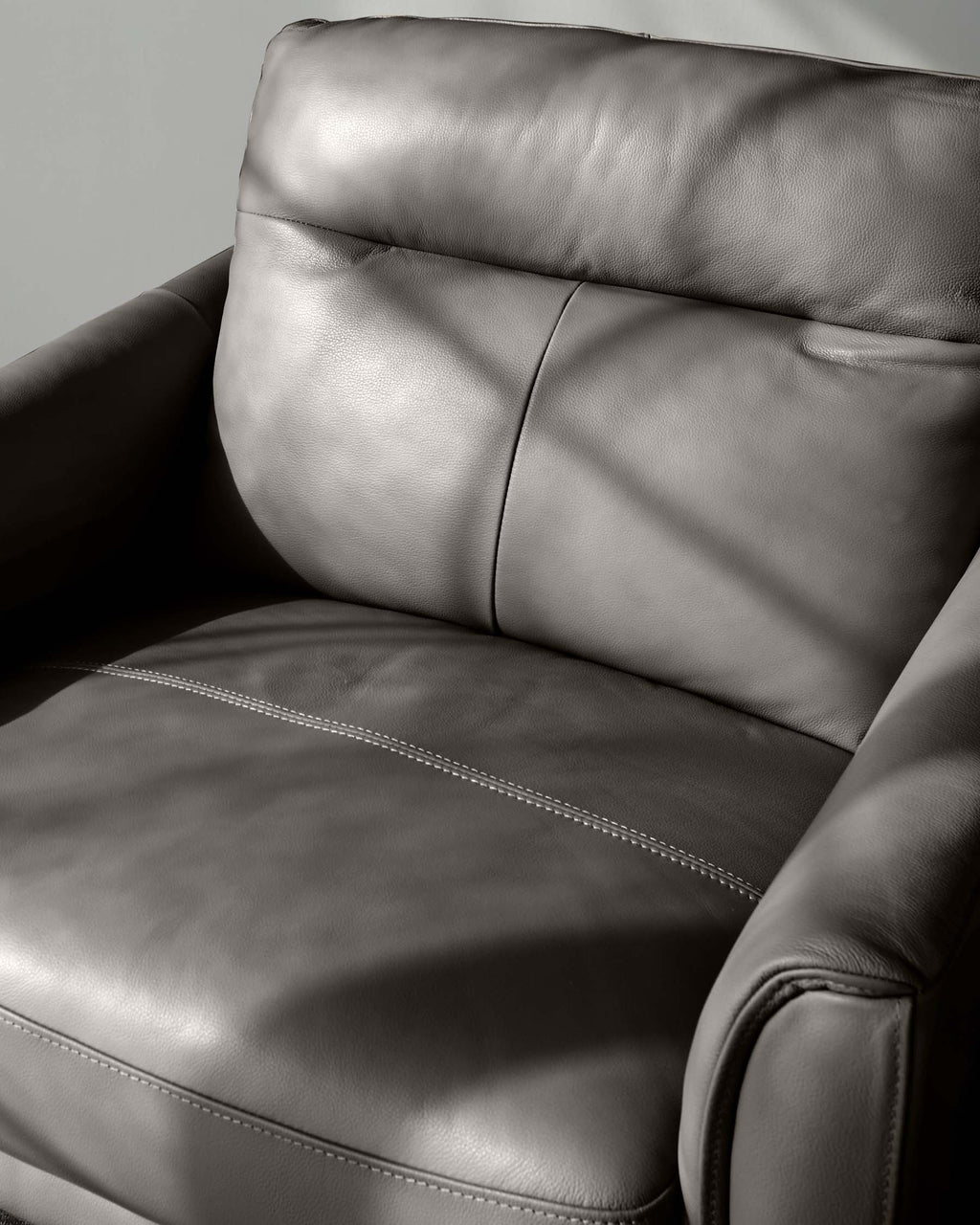 Brooks Dark Grey Leather Armchair