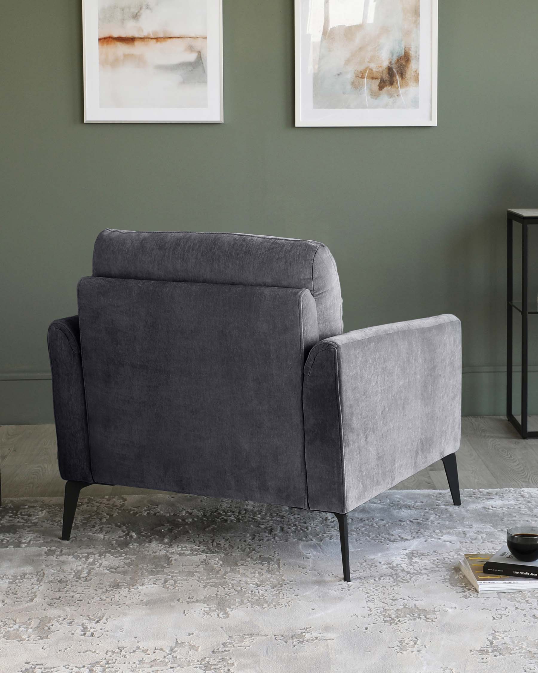Brooks Dark Grey Fabric Armchair