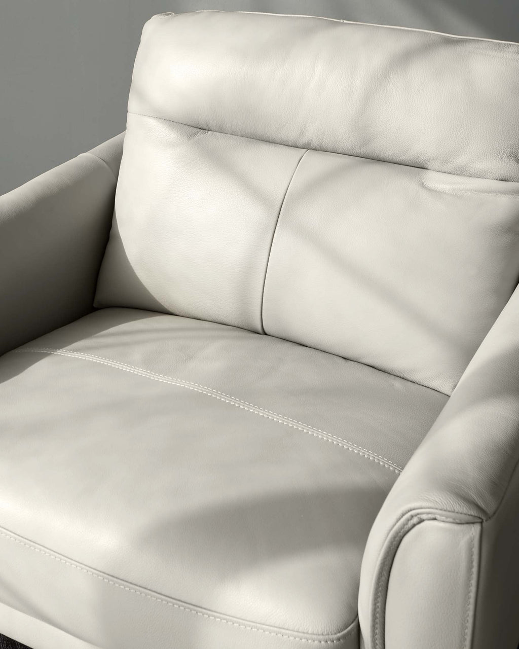 Brooks Light Grey Leather Armchair