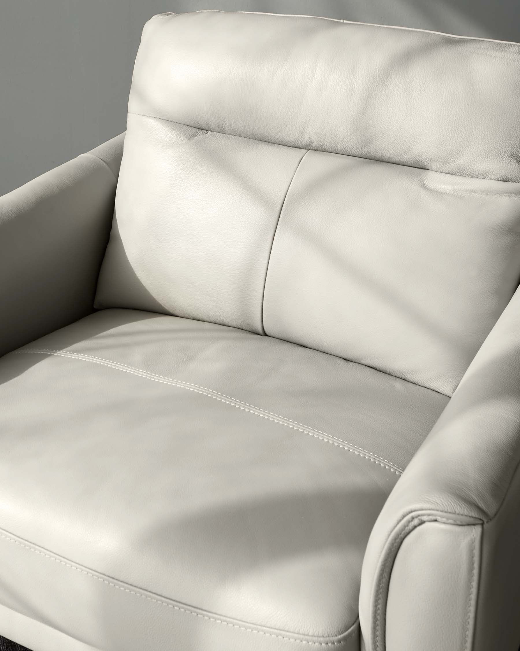 Brooks Light Grey Leather Armchair