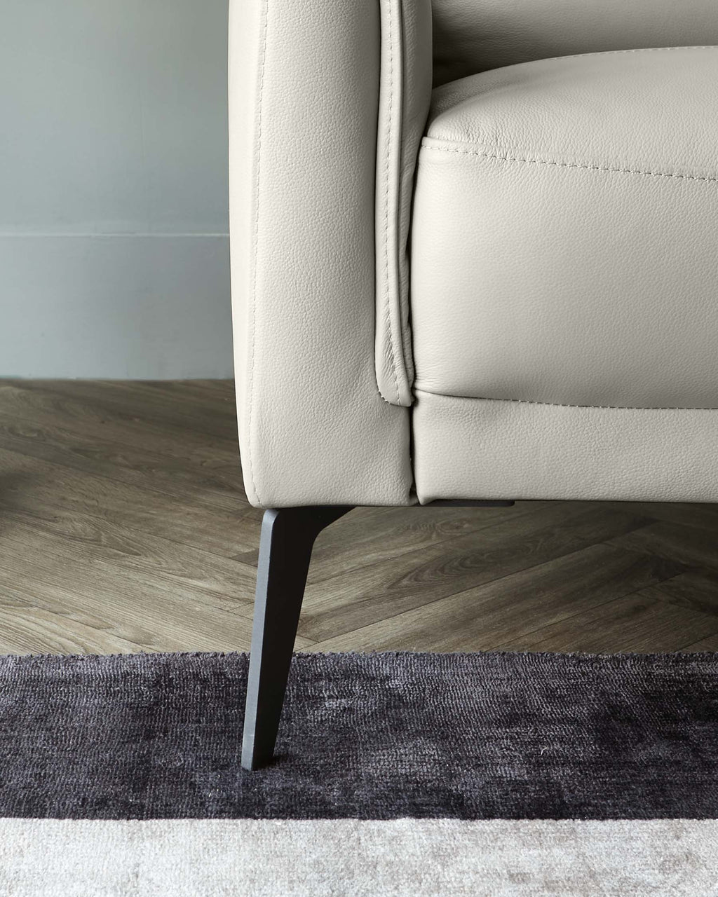 Brooks Light Grey Leather Armchair