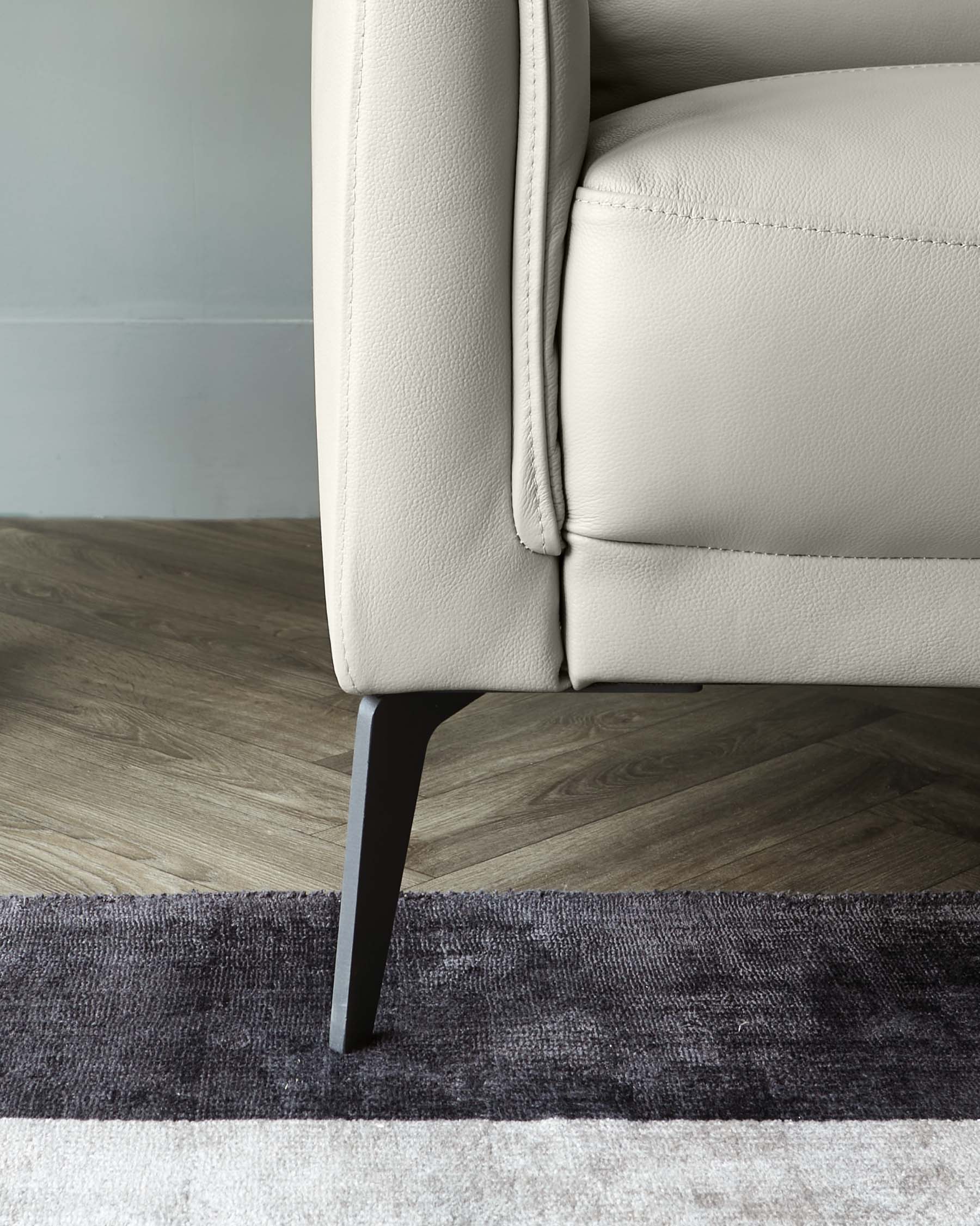 Brooks Light Grey Leather Armchair